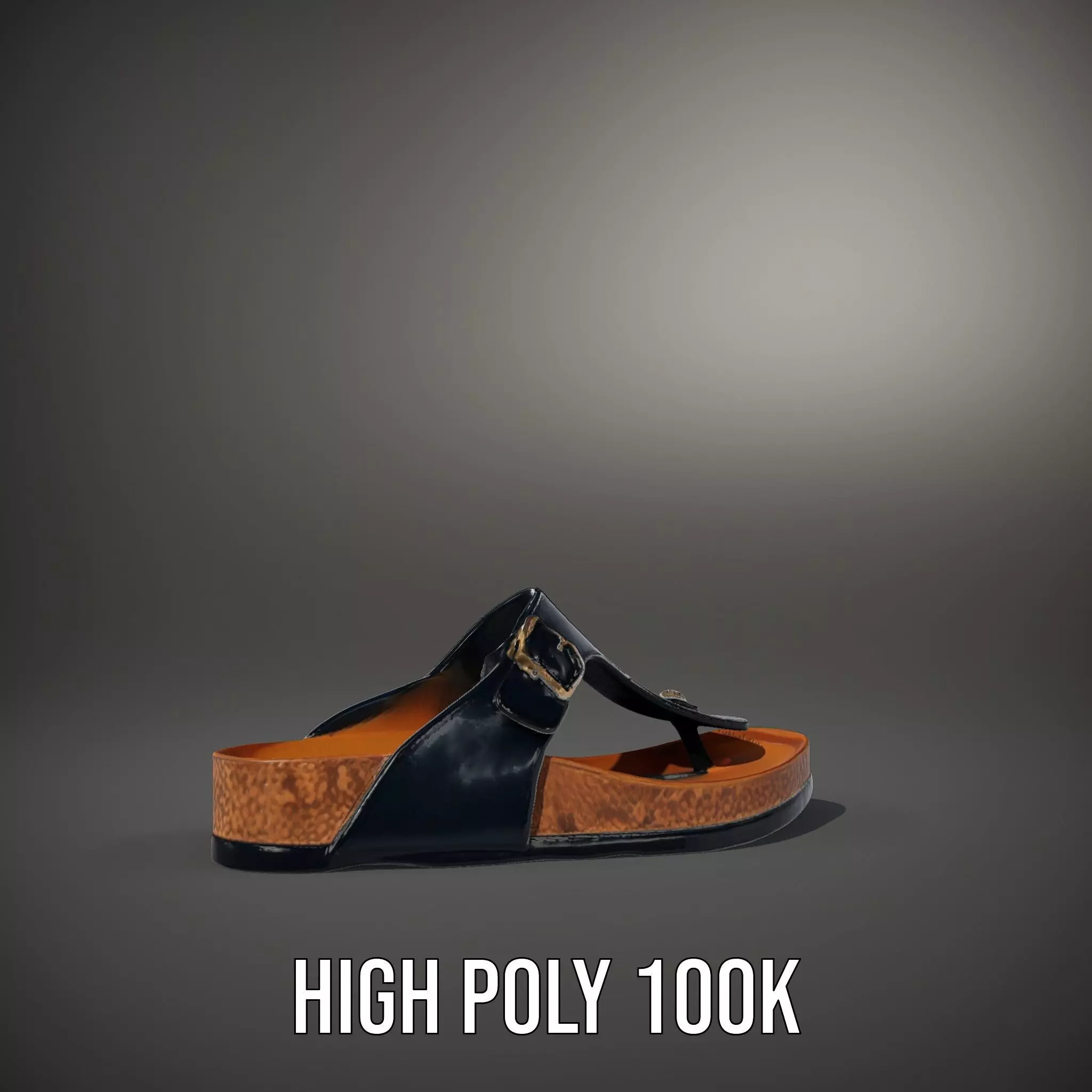 Navy Cork Sandal model pack Low-poly 3D model_8