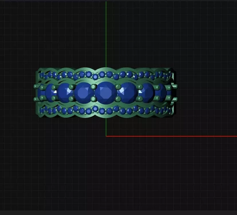 Classic Multi Stone Diamond Ring 3D print model_2