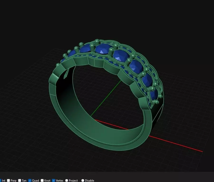 Classic Multi Stone Diamond Ring 3D print model_1