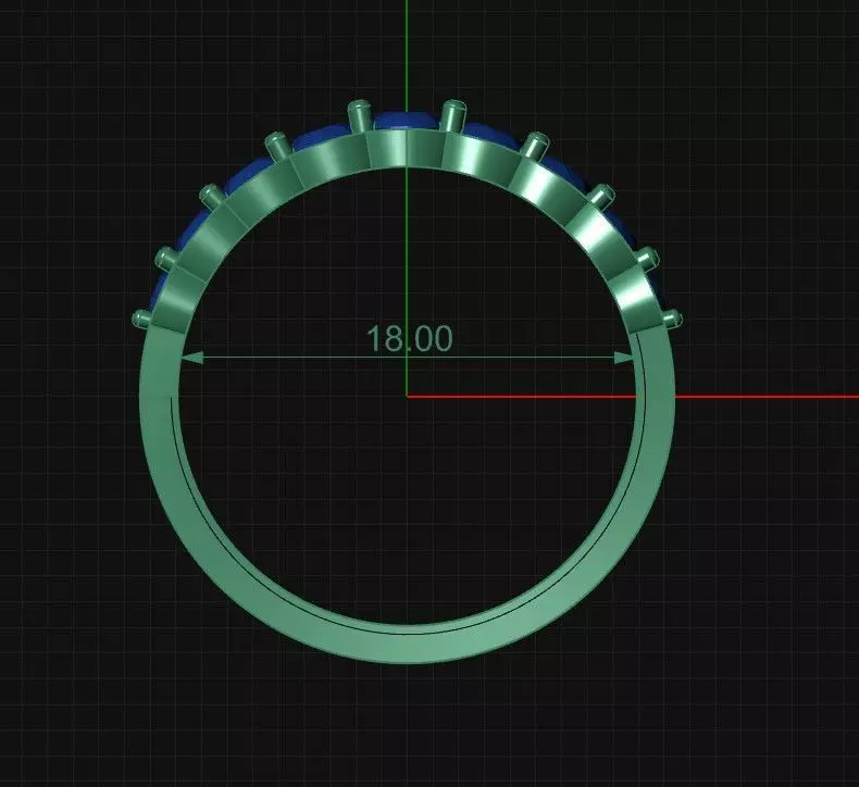 Classic Multi Stone Diamond Ring 3D print model_3