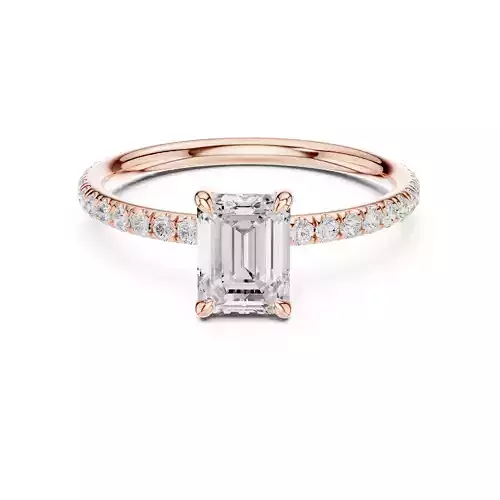 1CT Emerald Diamond Round Cut Pave Band Ring 3DM STL Video 3D print model