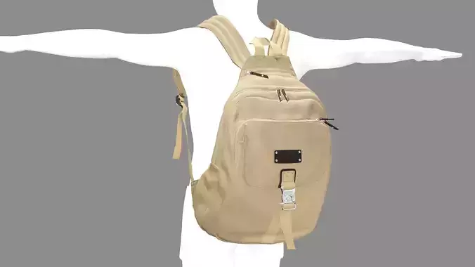 Backpack Camping Handle bag 04 Low-Poly 3D Model