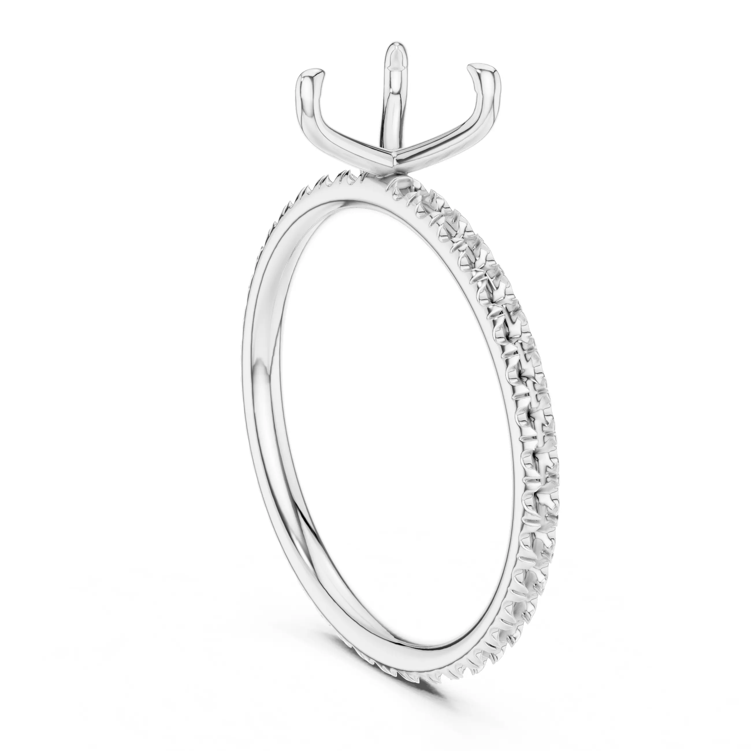 1CT Heart Cut Diamond Round  Pave Shank Wedding Ring File Video 3D print model_9