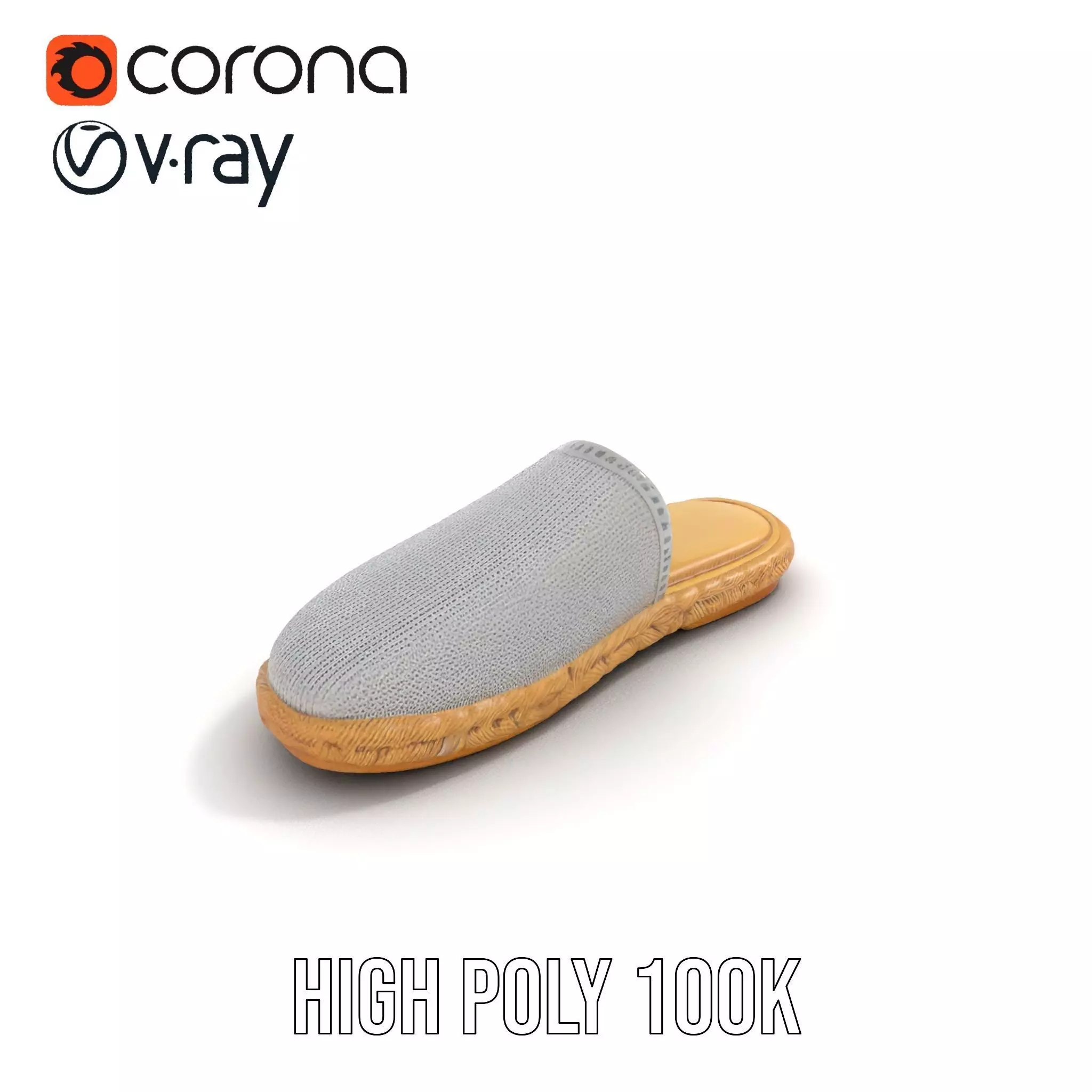 White Woven Slipper model pack Low-poly 3D model_20