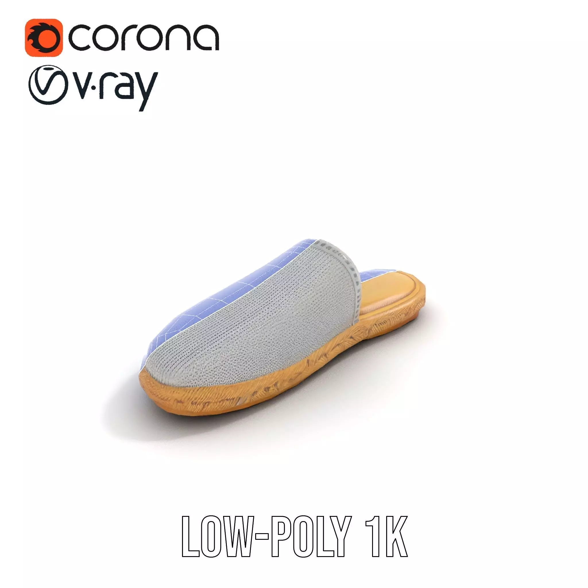 White Woven Slipper model pack Low-poly 3D model_14
