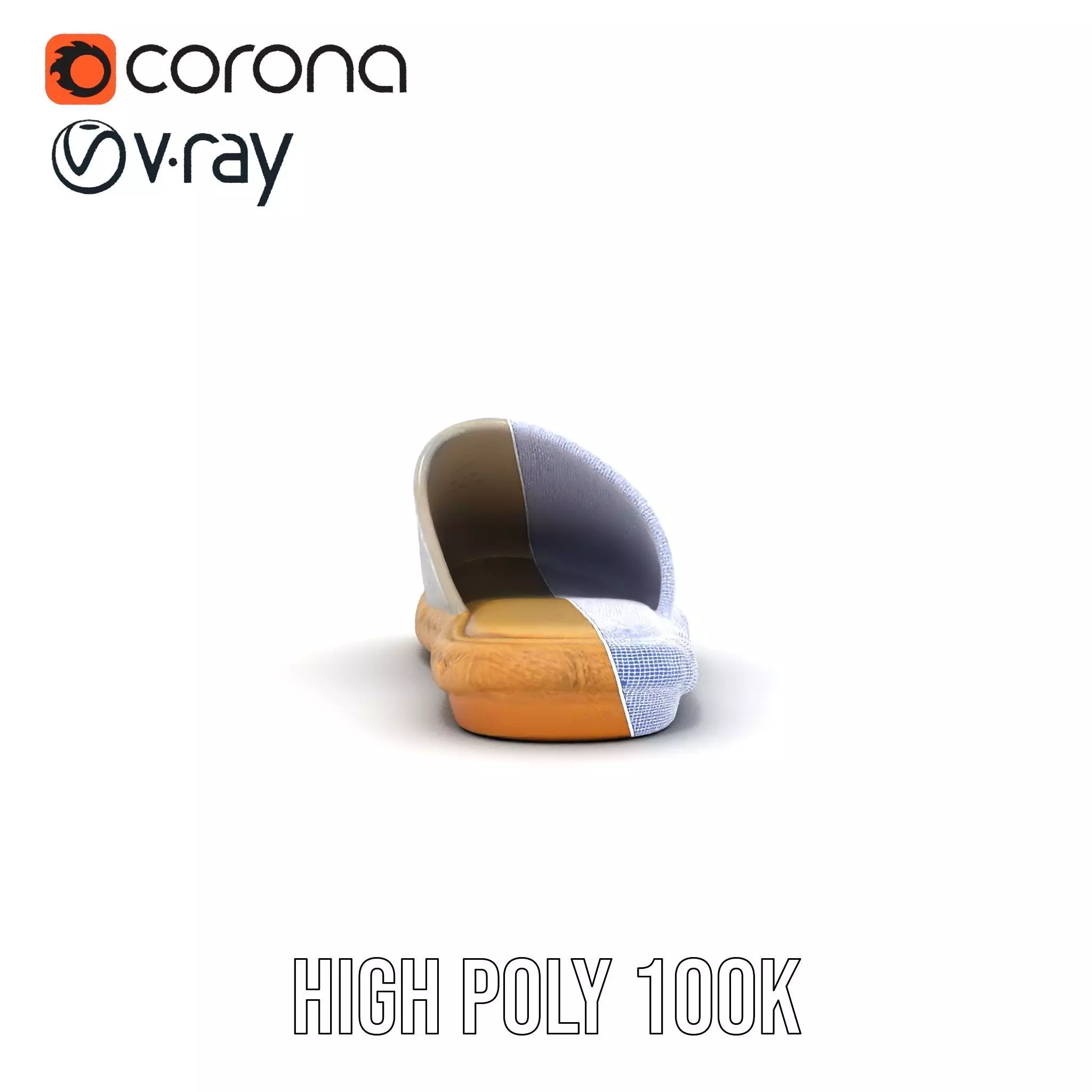 White Woven Slipper model pack Low-poly 3D model_34