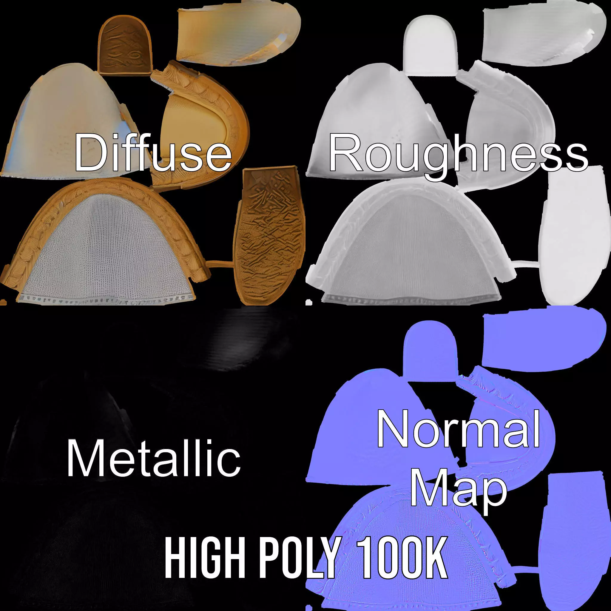 White Woven Slipper model pack Low-poly 3D model_3