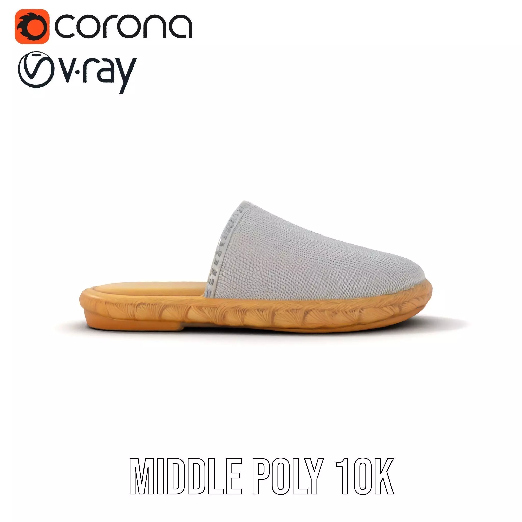 White Woven Slipper model pack Low-poly 3D model_21