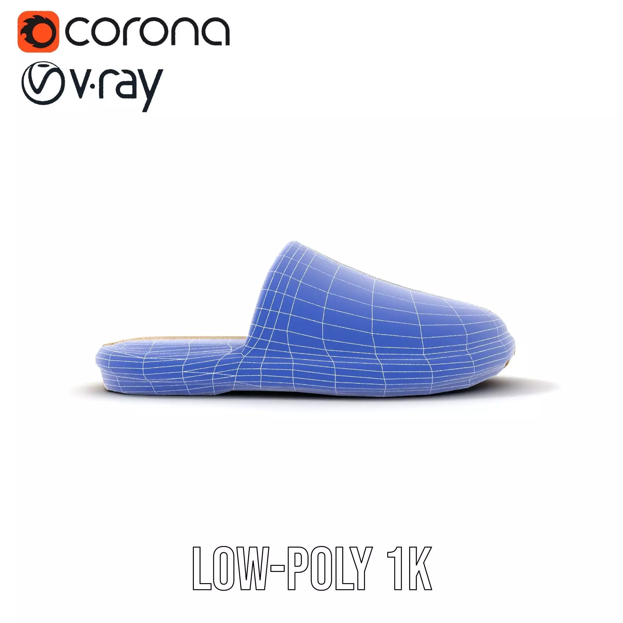 White Woven Slipper model pack Low-poly 3D model_28
