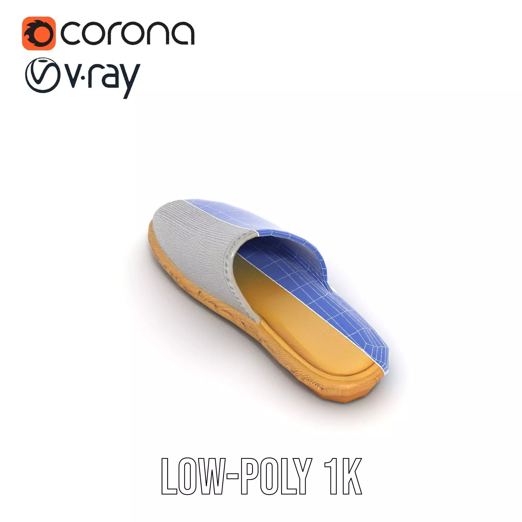 White Woven Slipper model pack Low-poly 3D model_31