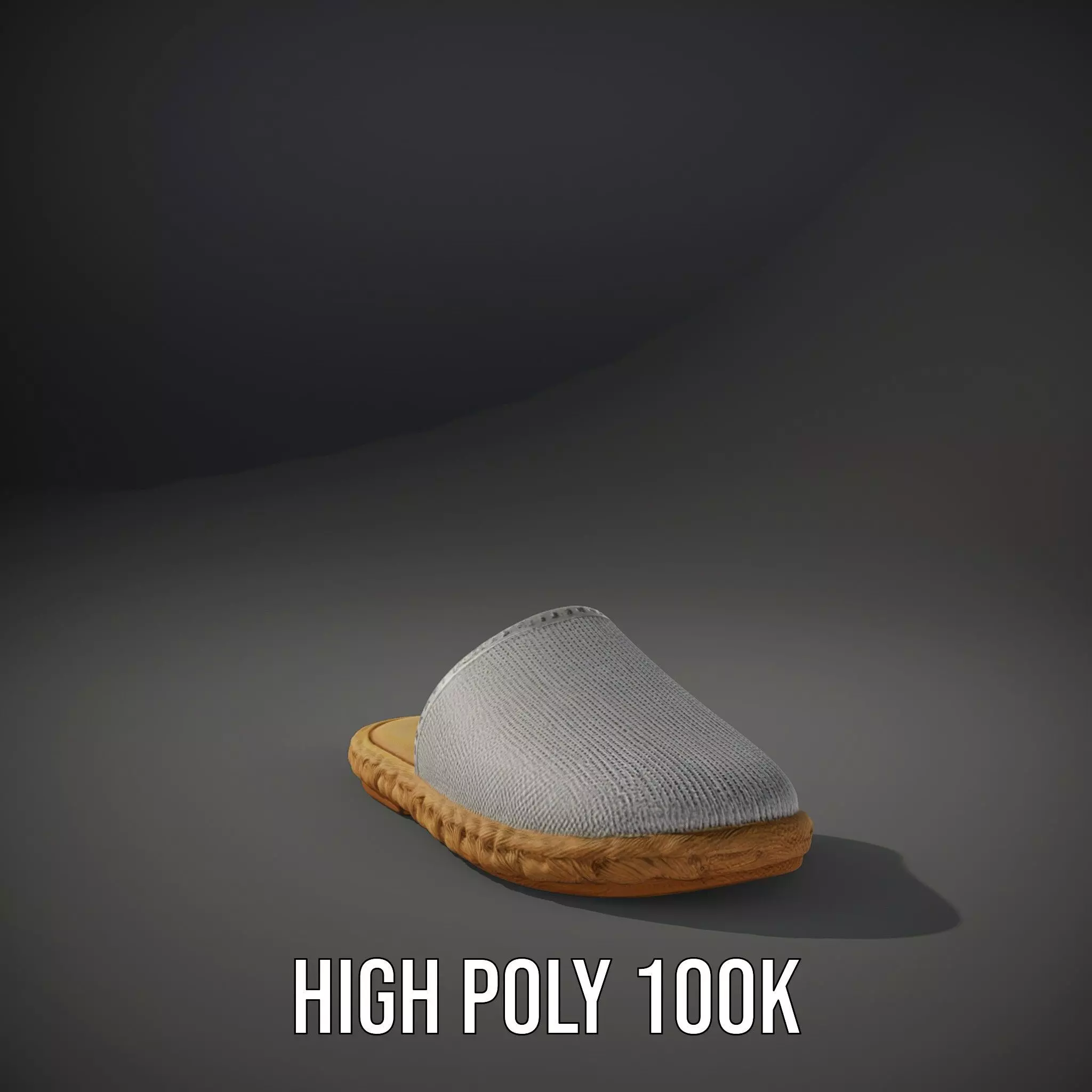 White Woven Slipper model pack Low-poly 3D model_8