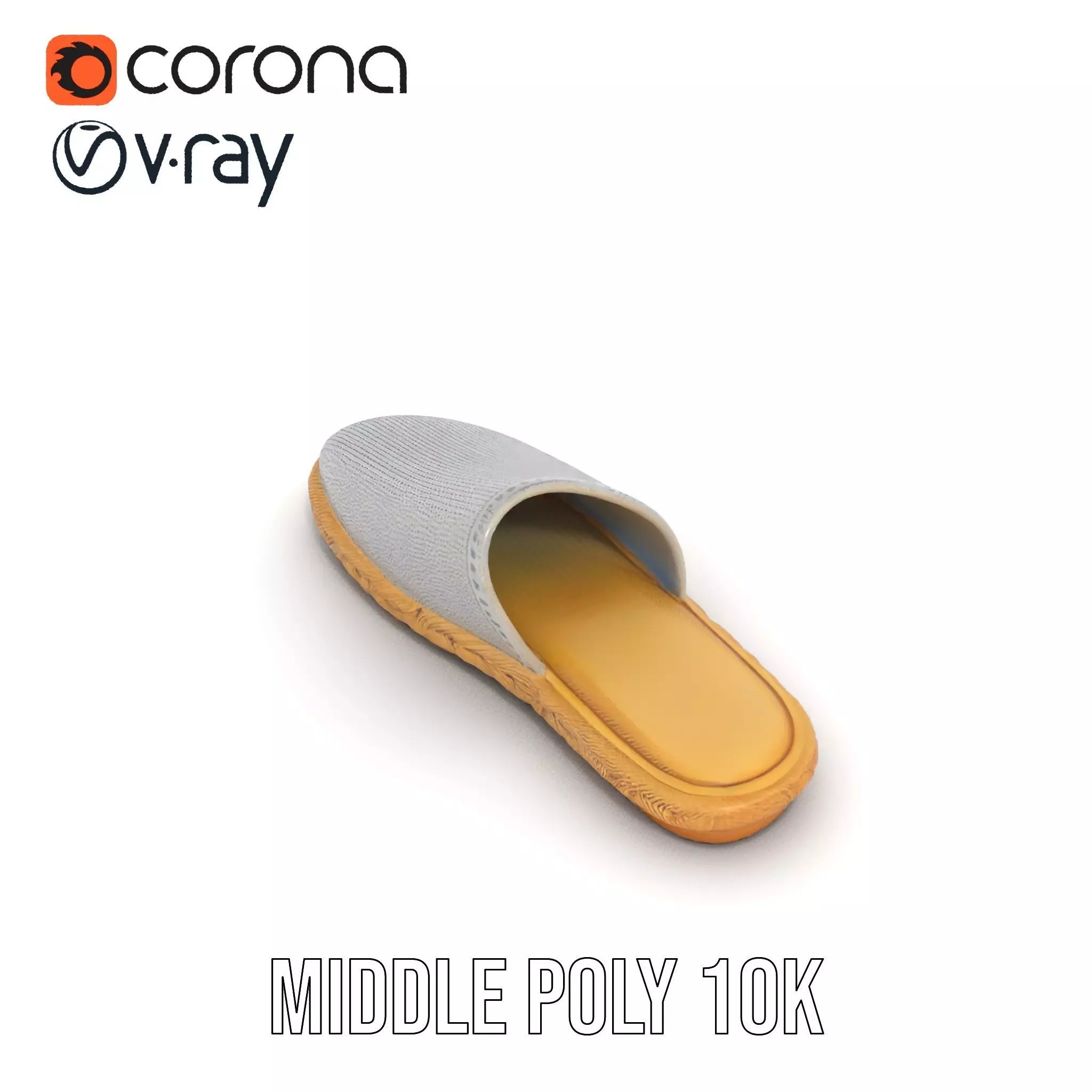 White Woven Slipper model pack Low-poly 3D model_6