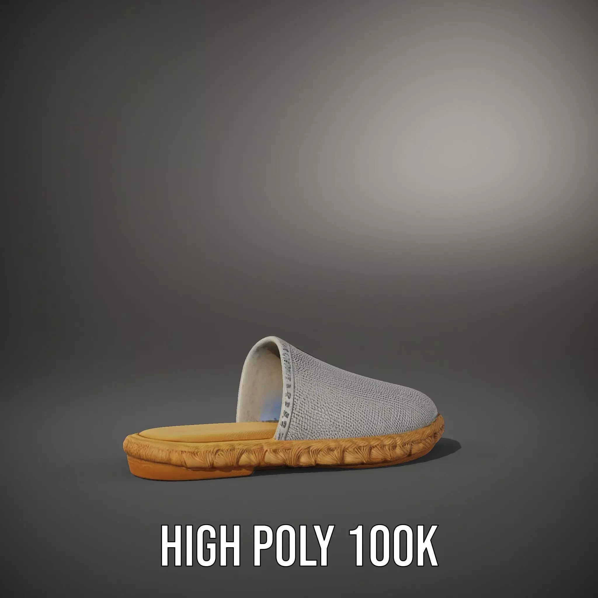 White Woven Slipper model pack Low-poly 3D model_10