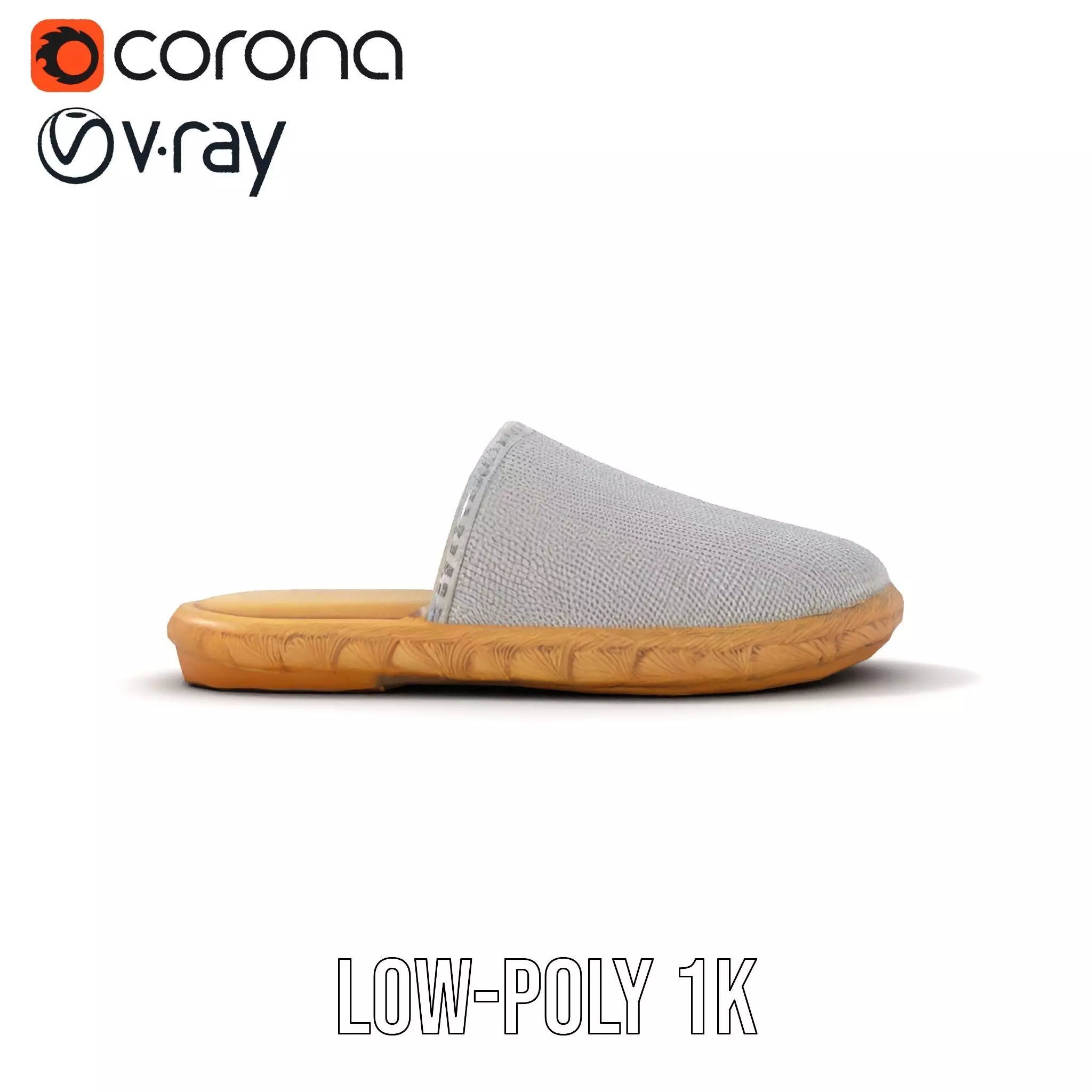 White Woven Slipper model pack Low-poly 3D model_16