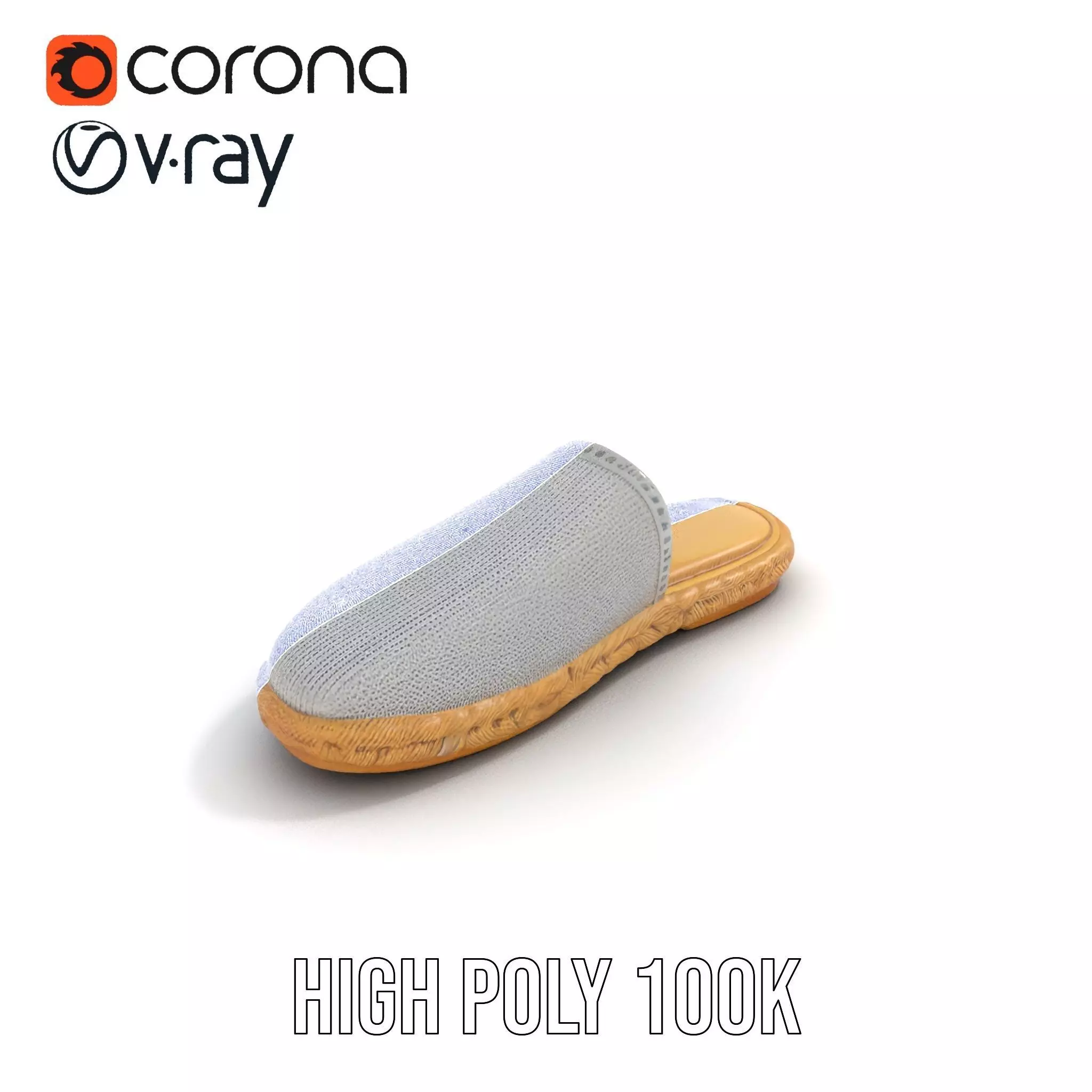 White Woven Slipper model pack Low-poly 3D model_23
