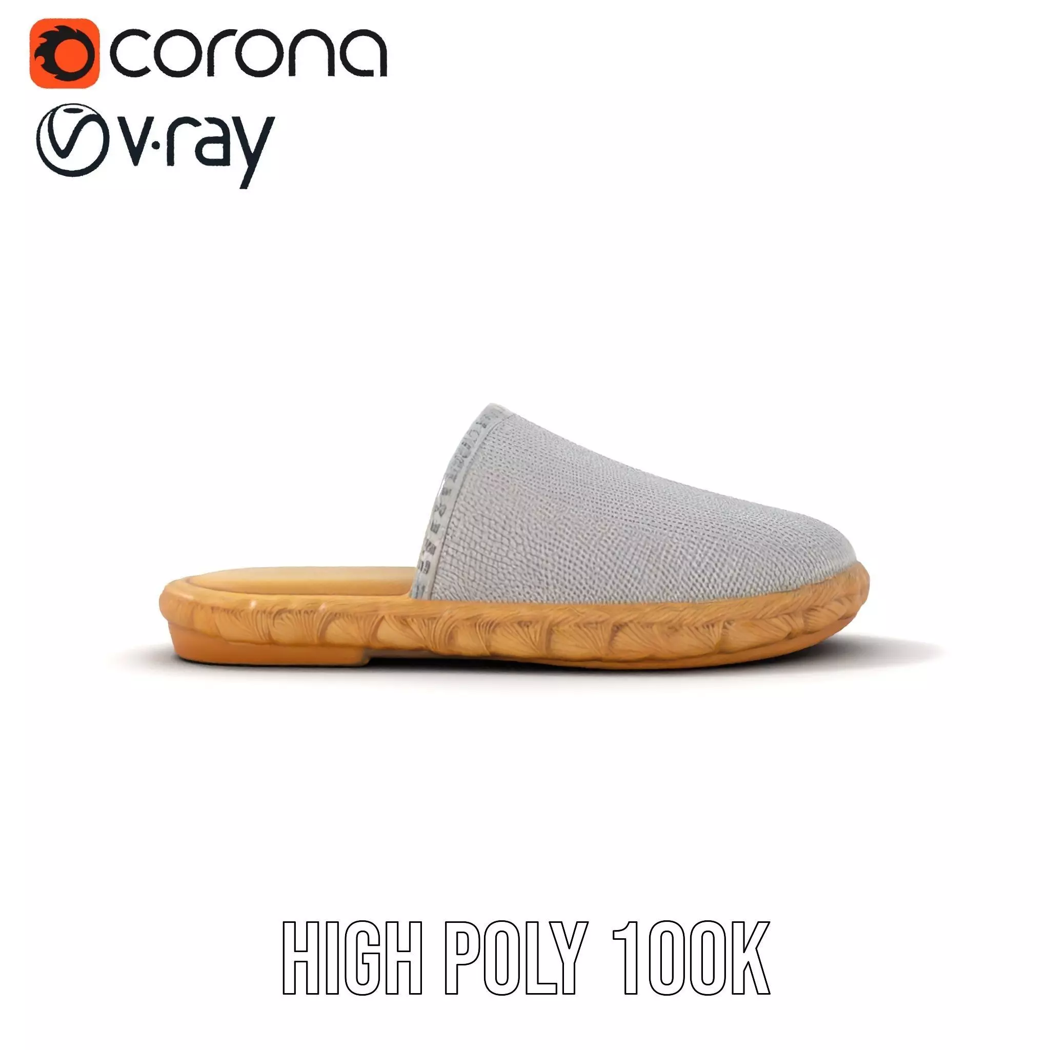 White Woven Slipper model pack Low-poly 3D model_29