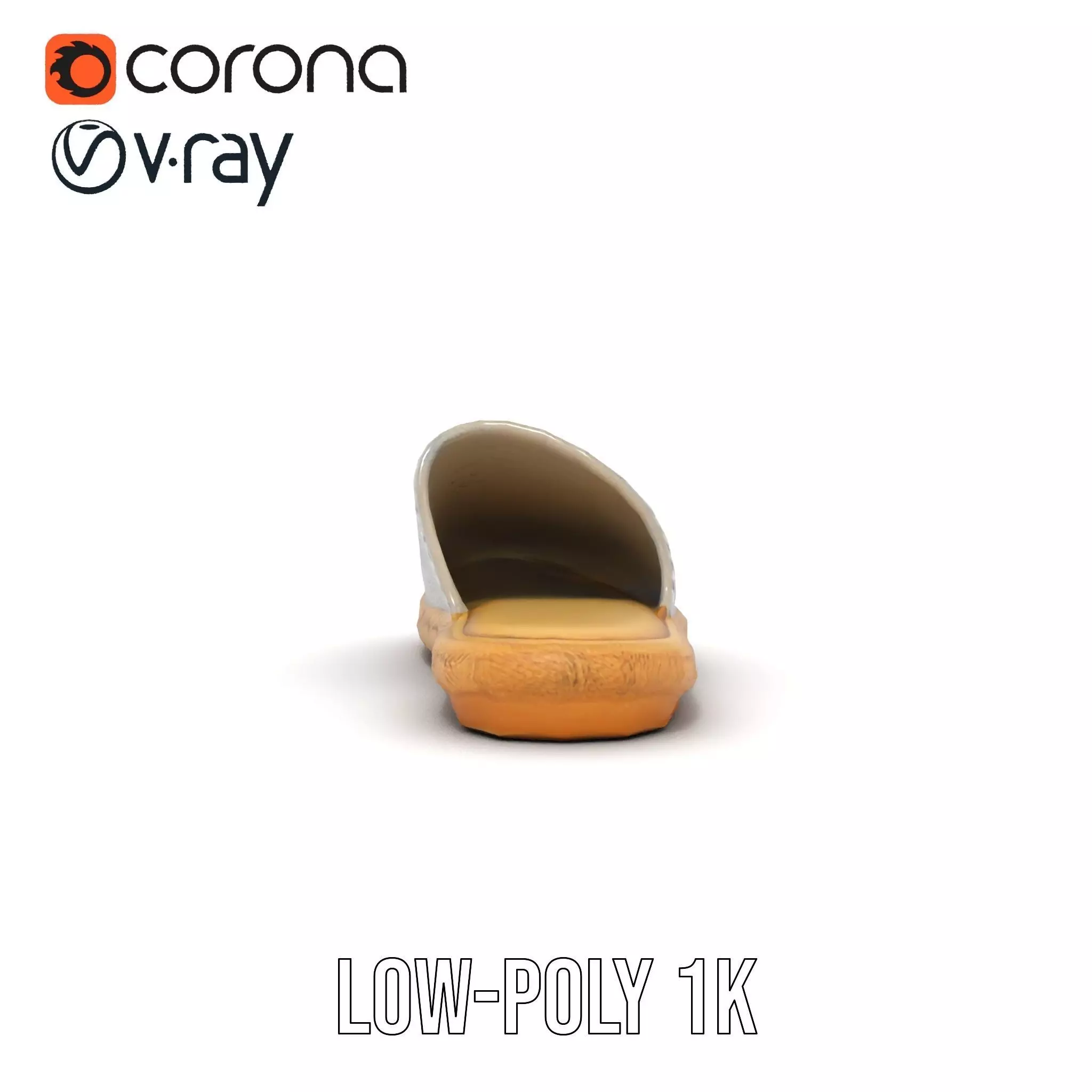 White Woven Slipper model pack Low-poly 3D model_19