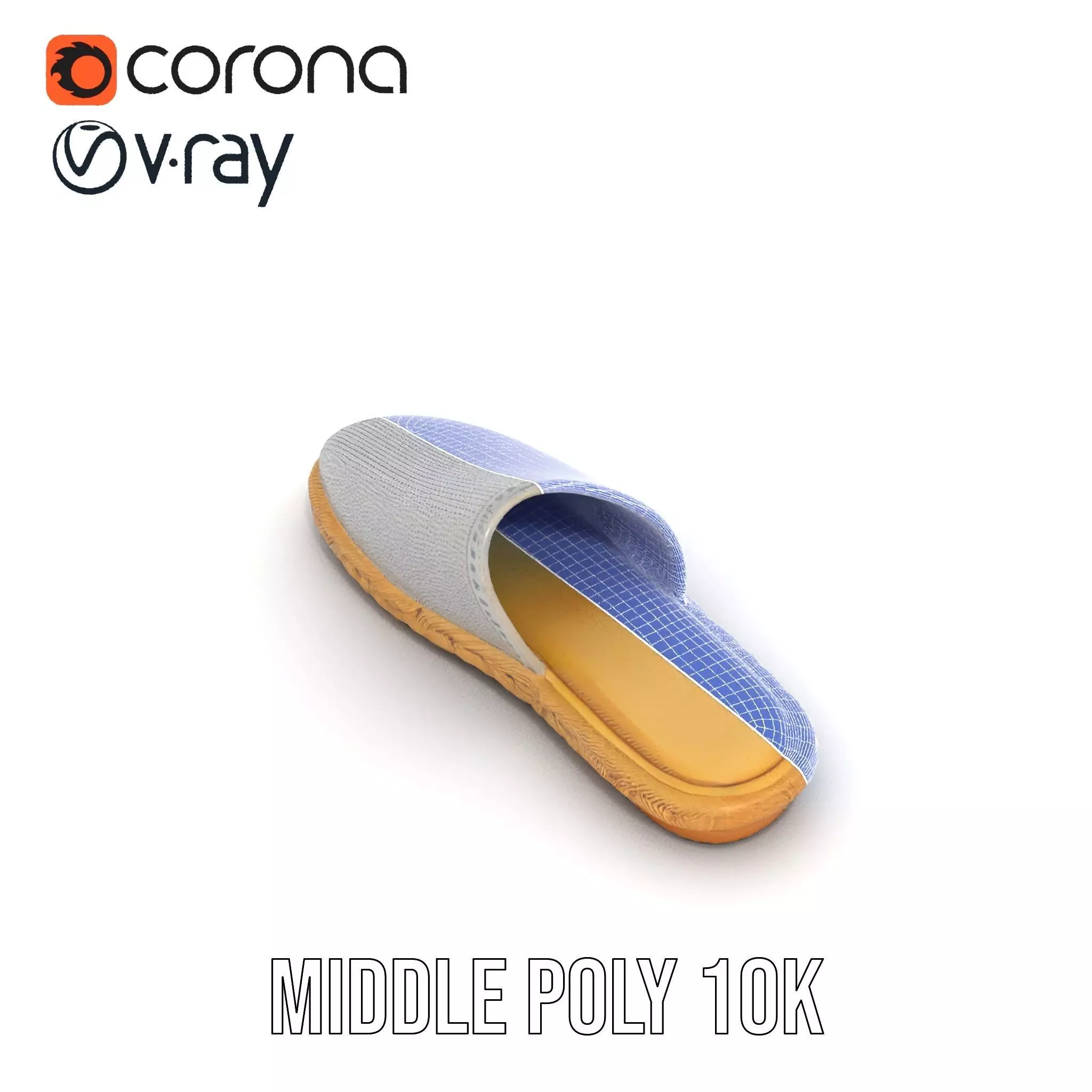 White Woven Slipper model pack Low-poly 3D model_13