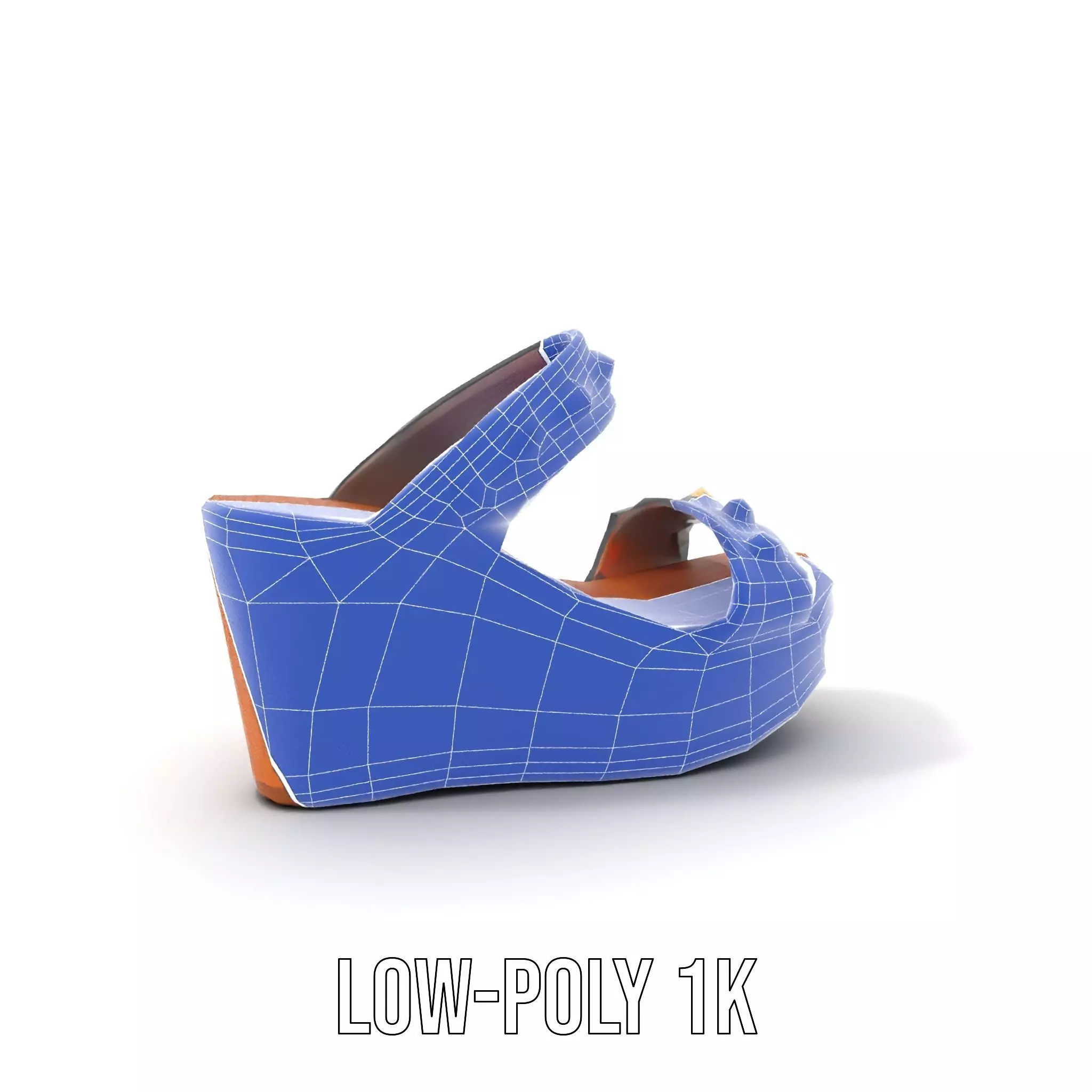 Studded Wedge Sandal model pack Low-poly 3D model_28
