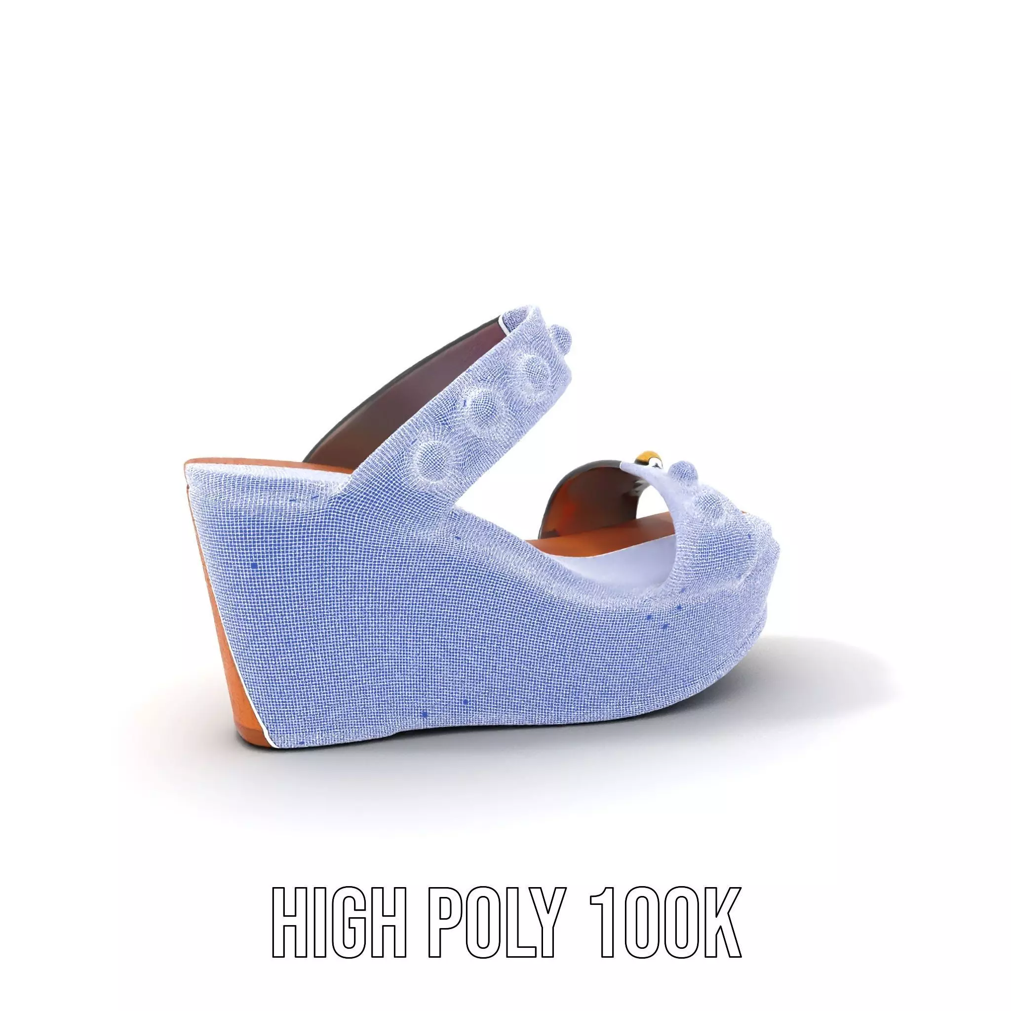 Studded Wedge Sandal model pack Low-poly 3D model_4