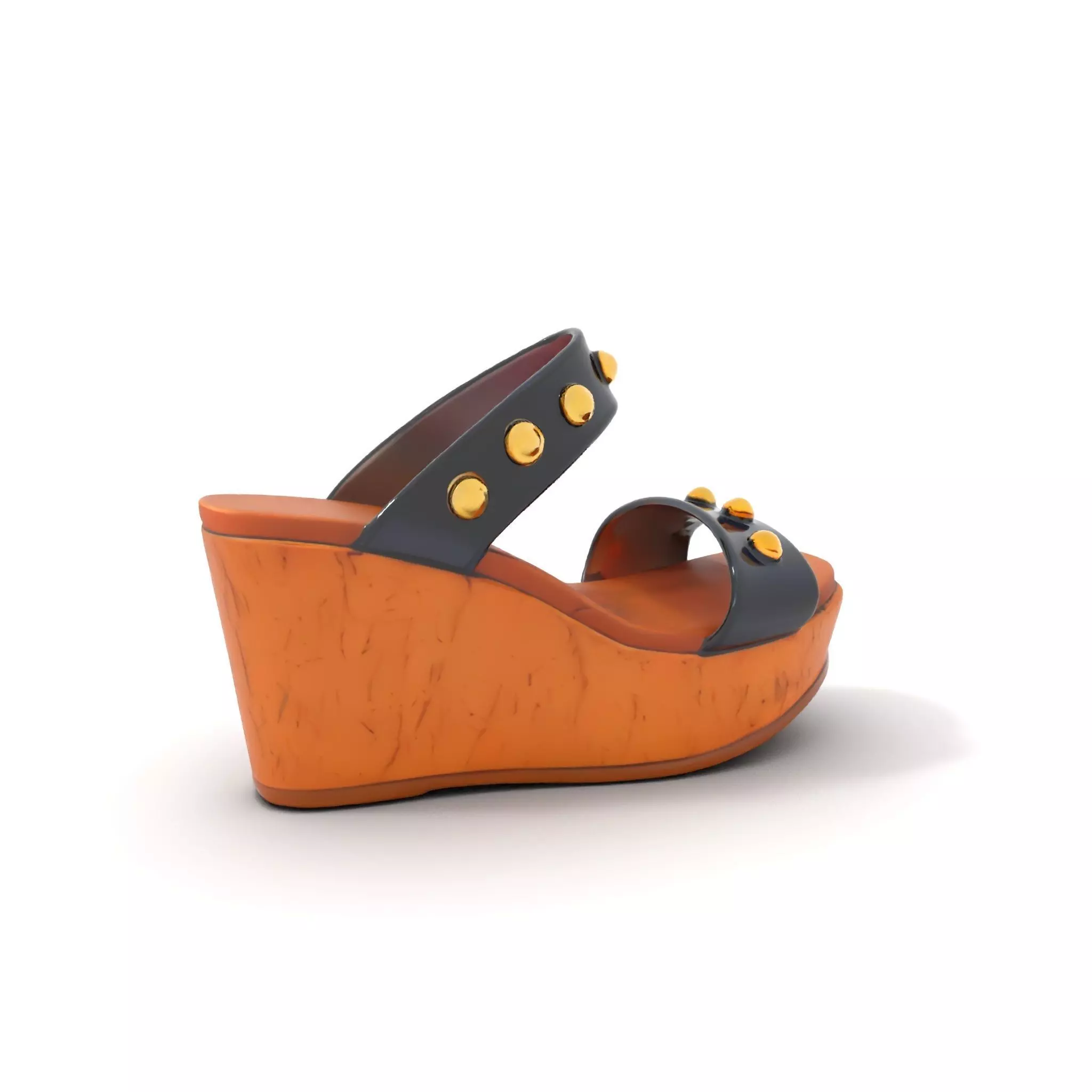Studded Wedge Sandal model pack Low-poly 3D model_0