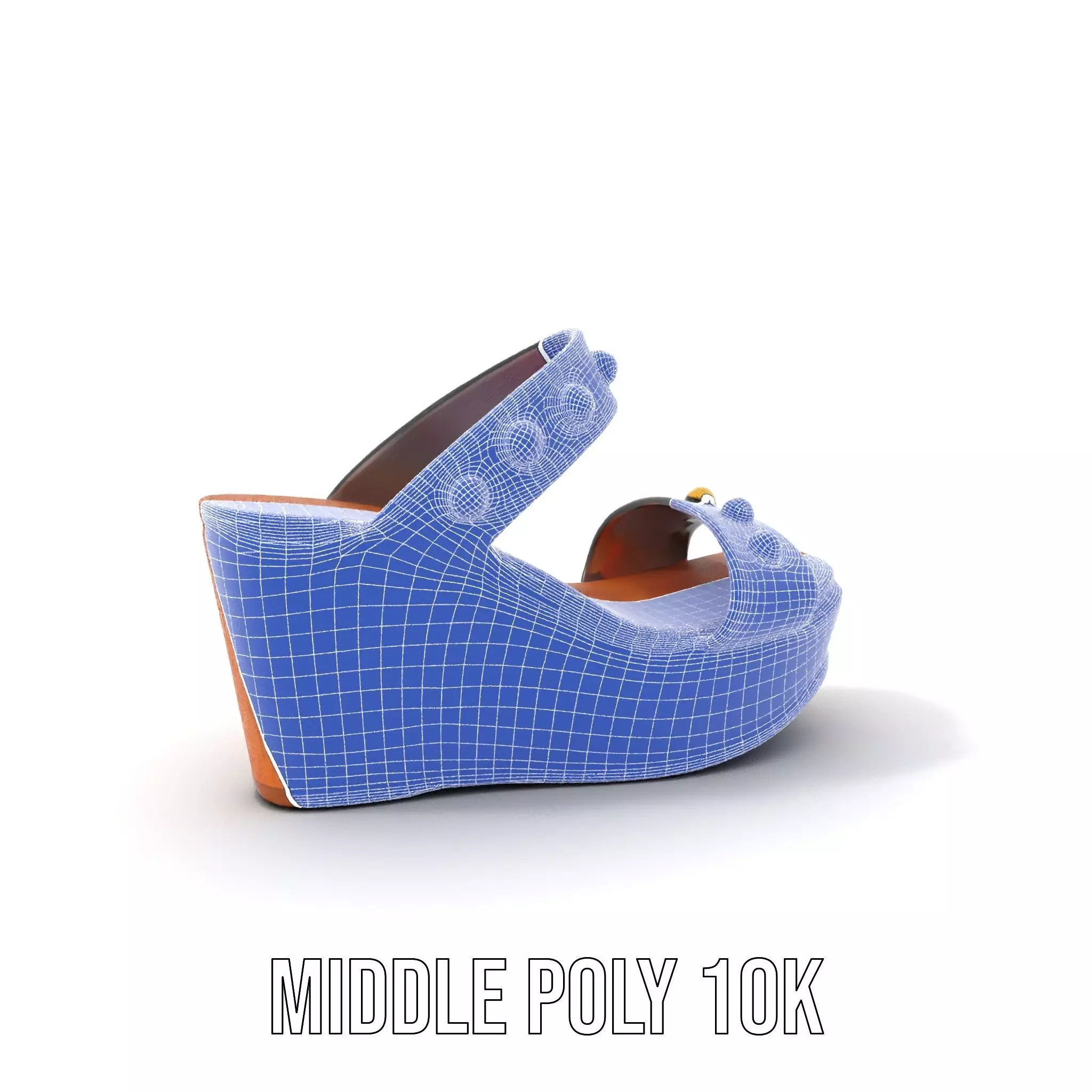 Studded Wedge Sandal model pack Low-poly 3D model_6
