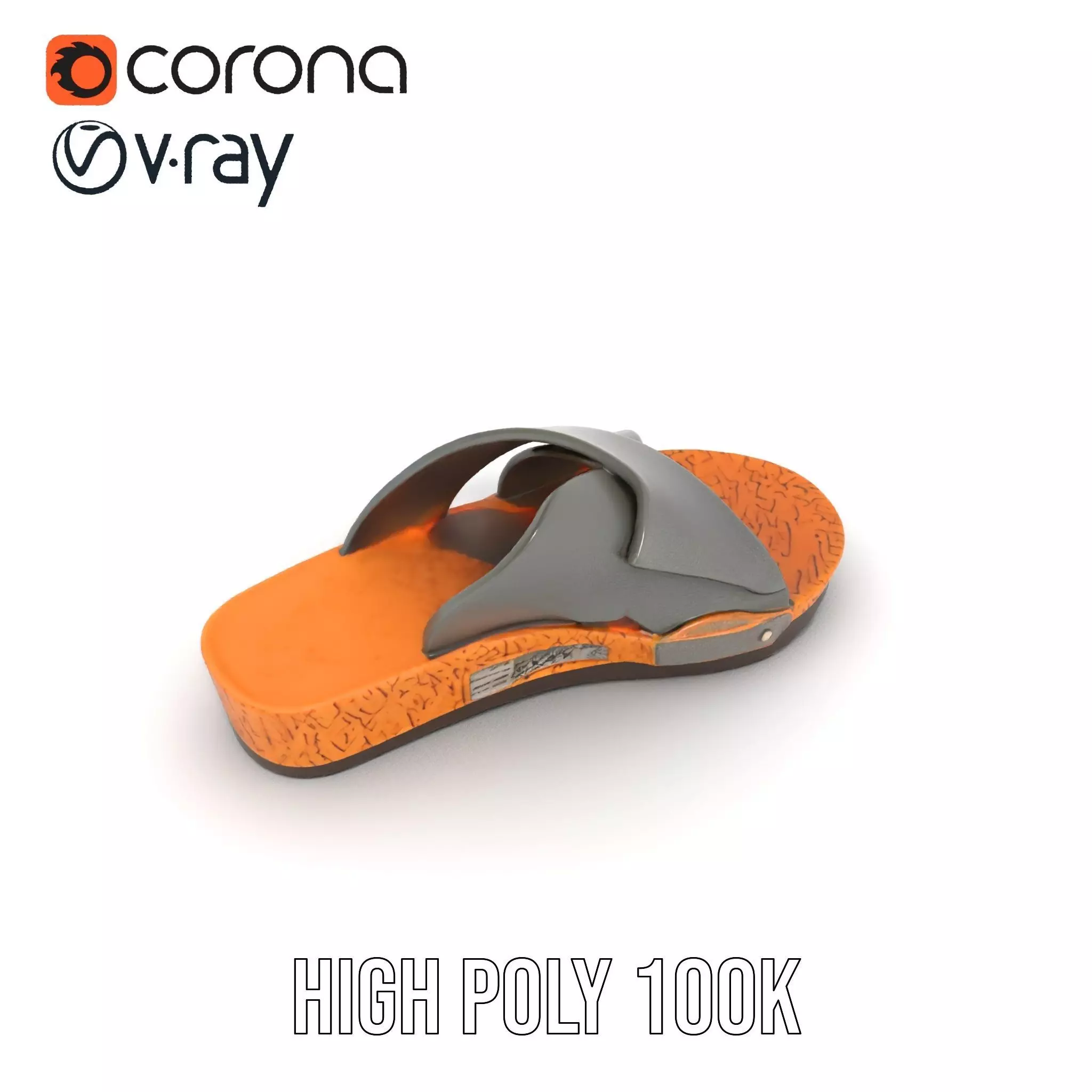 Gray Sandal model pack Low-poly 3D model_20