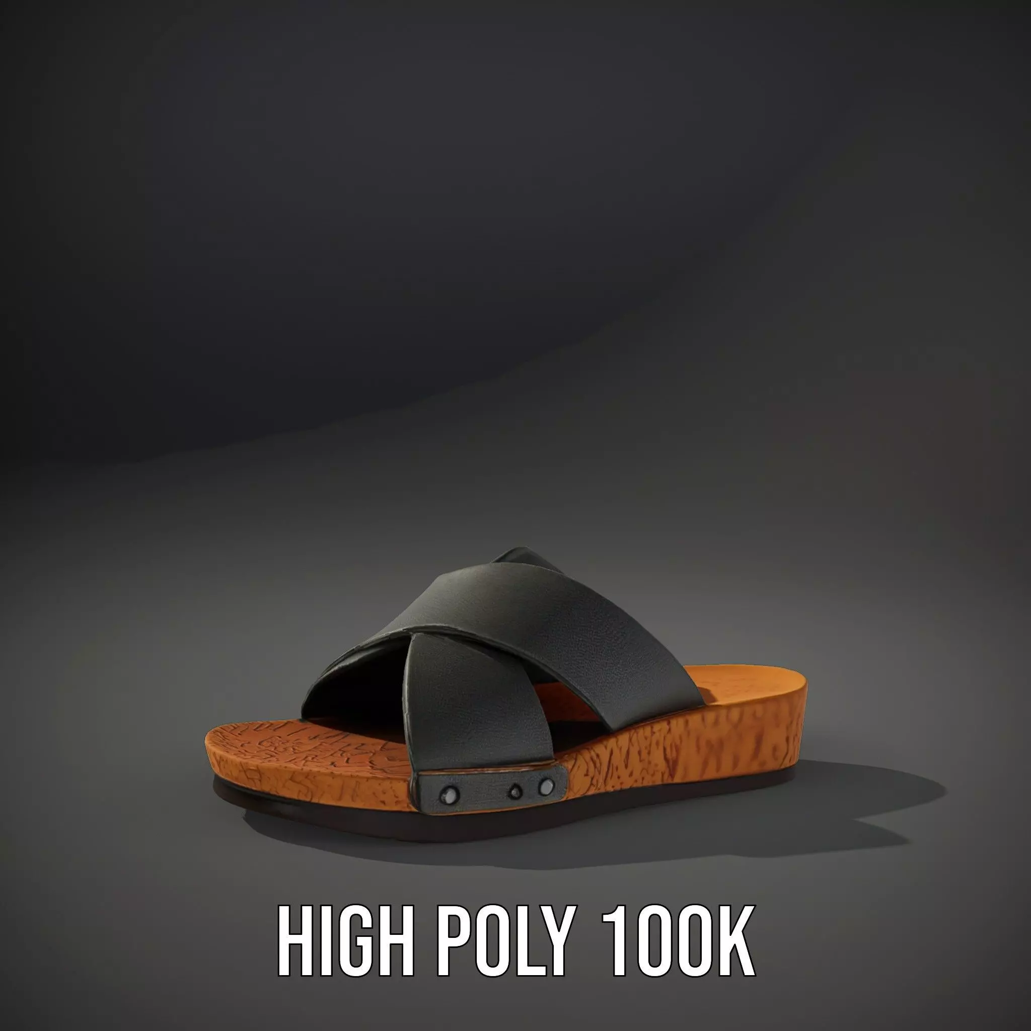 Gray Sandal model pack Low-poly 3D model_10