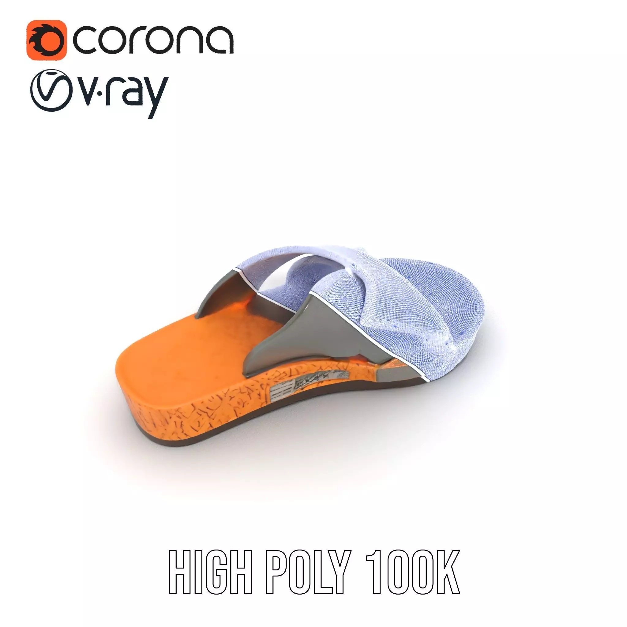 Gray Sandal model pack Low-poly 3D model_32