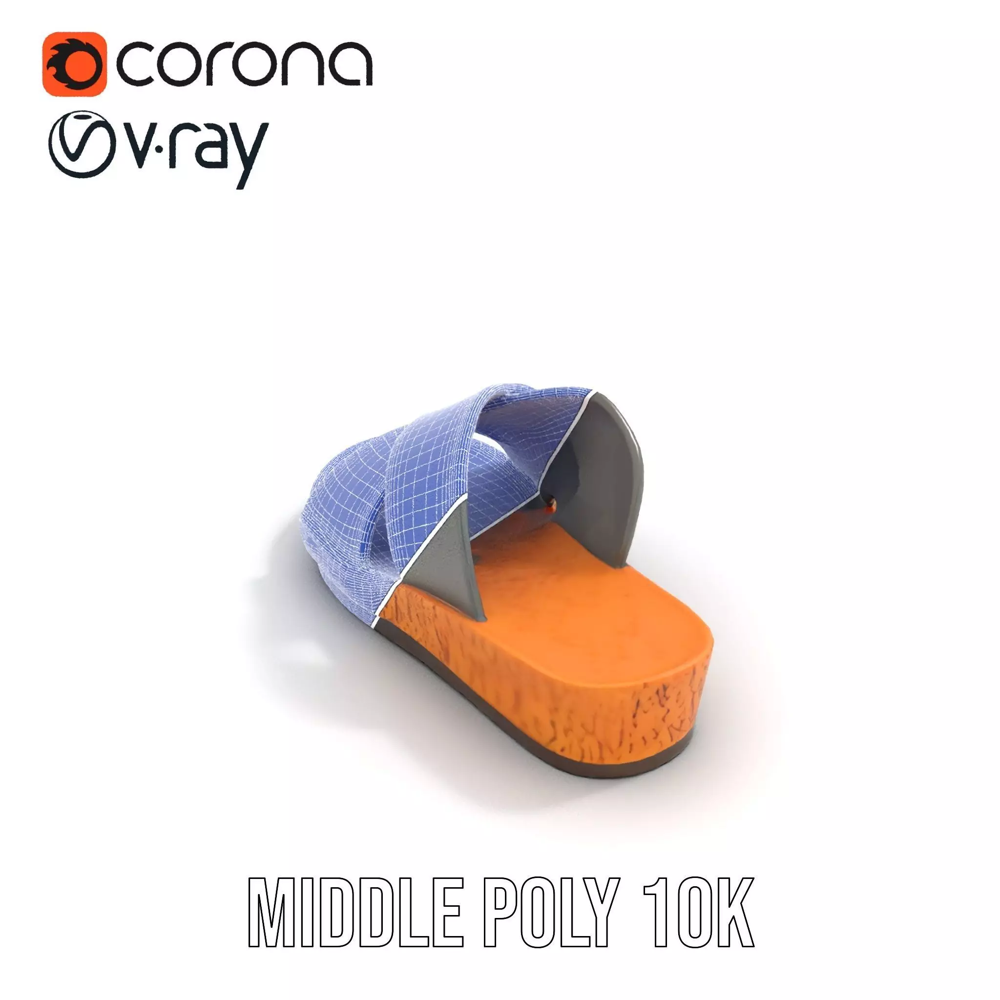Gray Sandal model pack Low-poly 3D model_18
