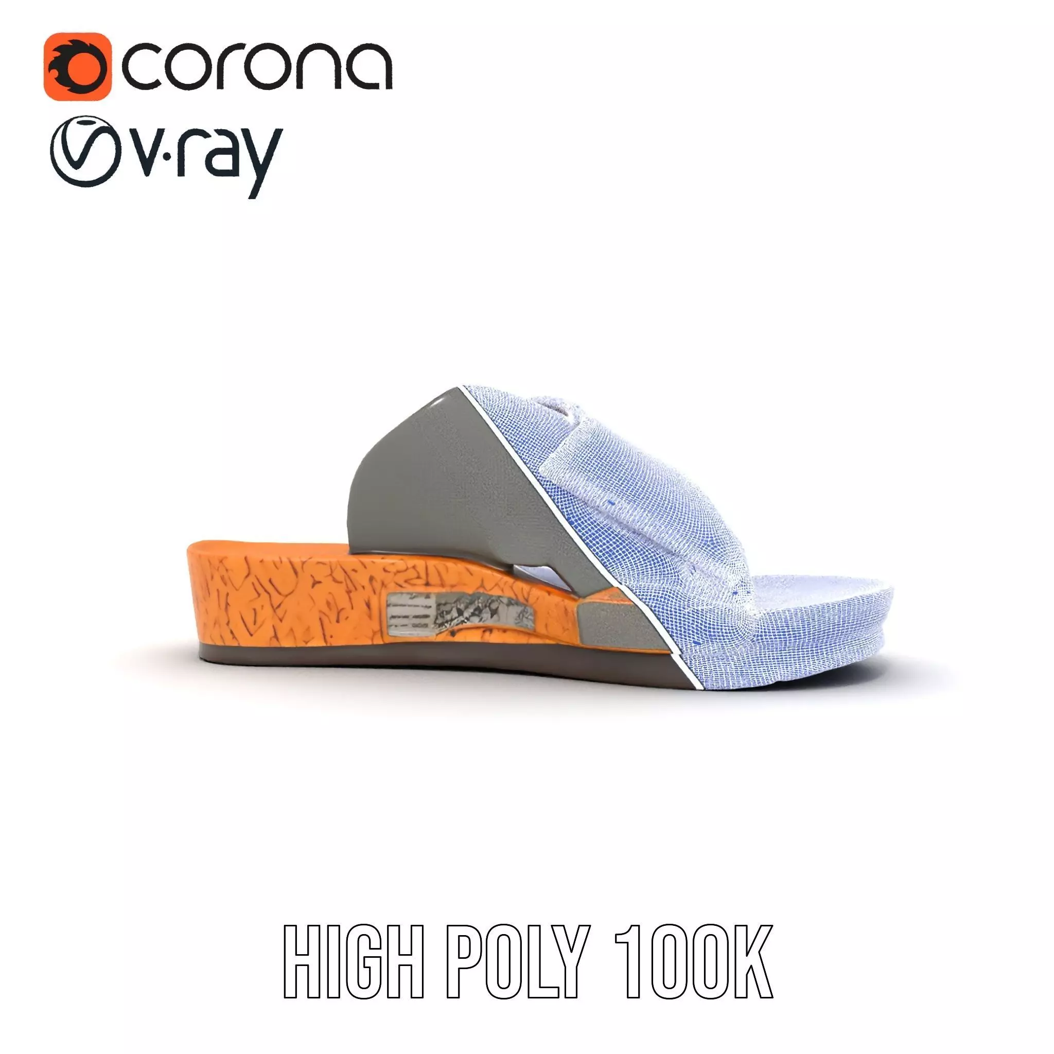 Gray Sandal model pack Low-poly 3D model_33
