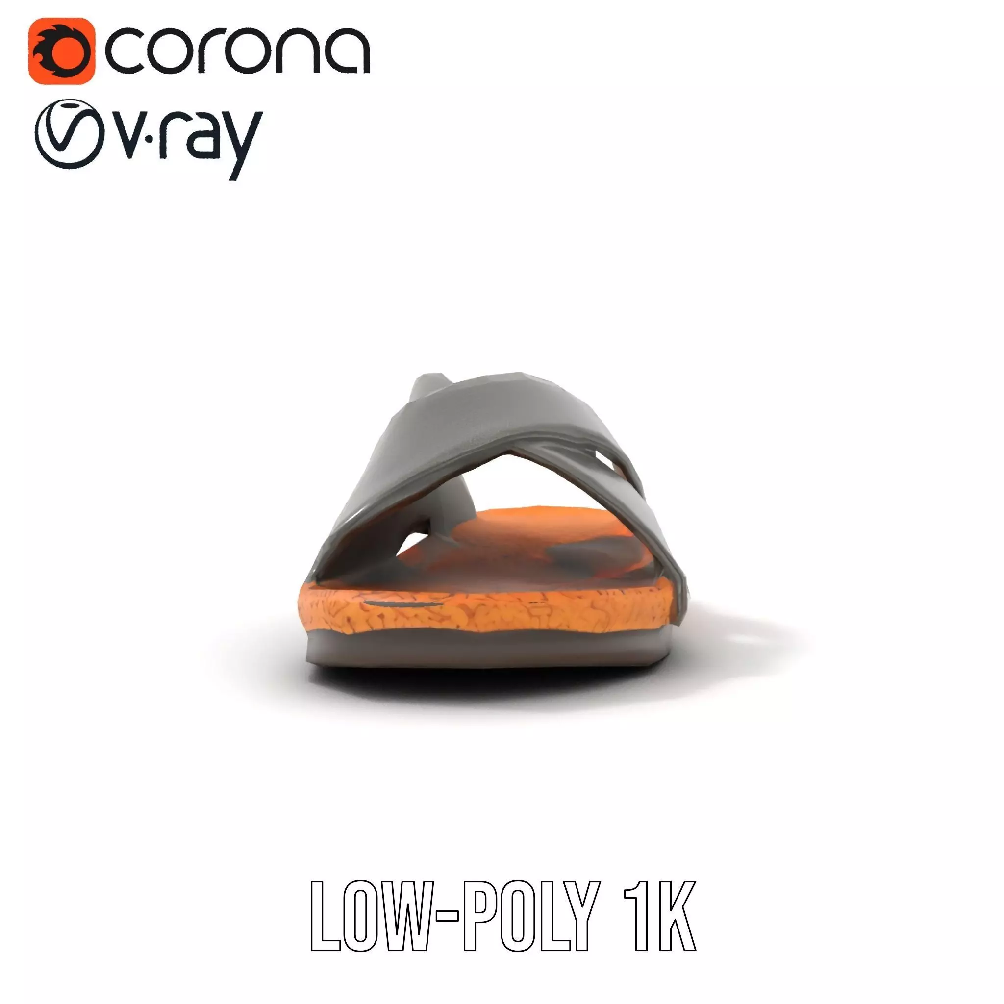 Gray Sandal model pack Low-poly 3D model_30