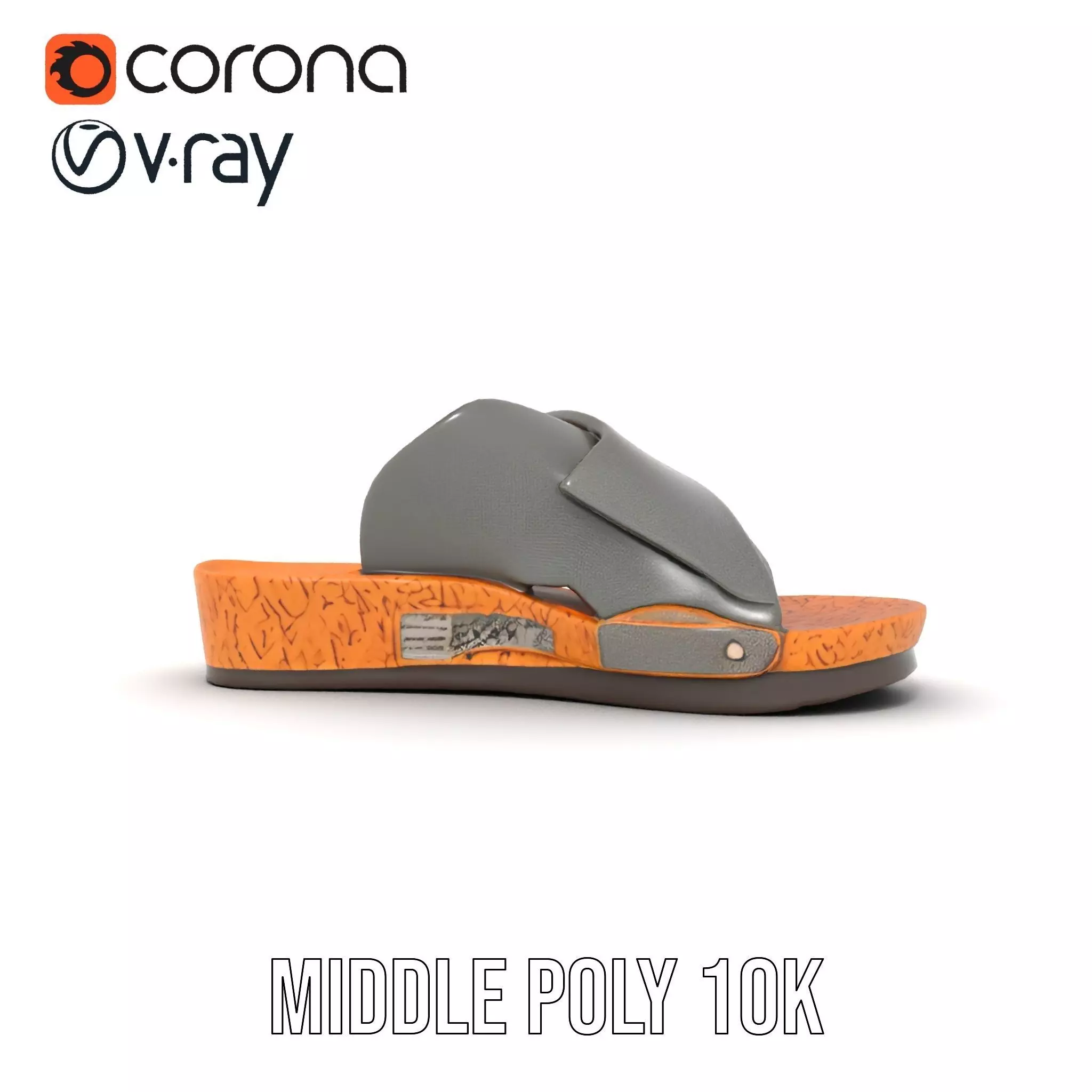 Gray Sandal model pack Low-poly 3D model_13