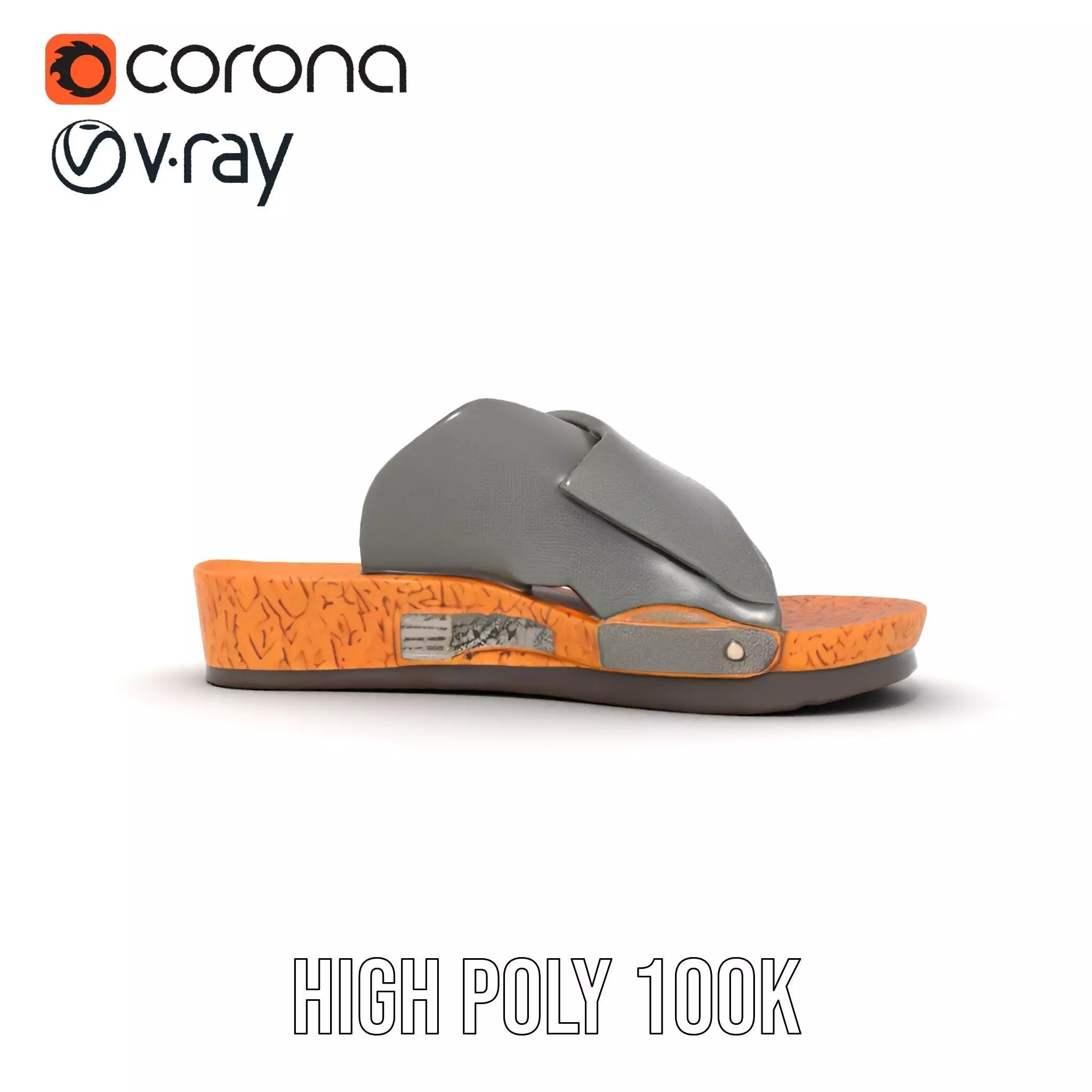 Gray Sandal model pack Low-poly 3D model_23