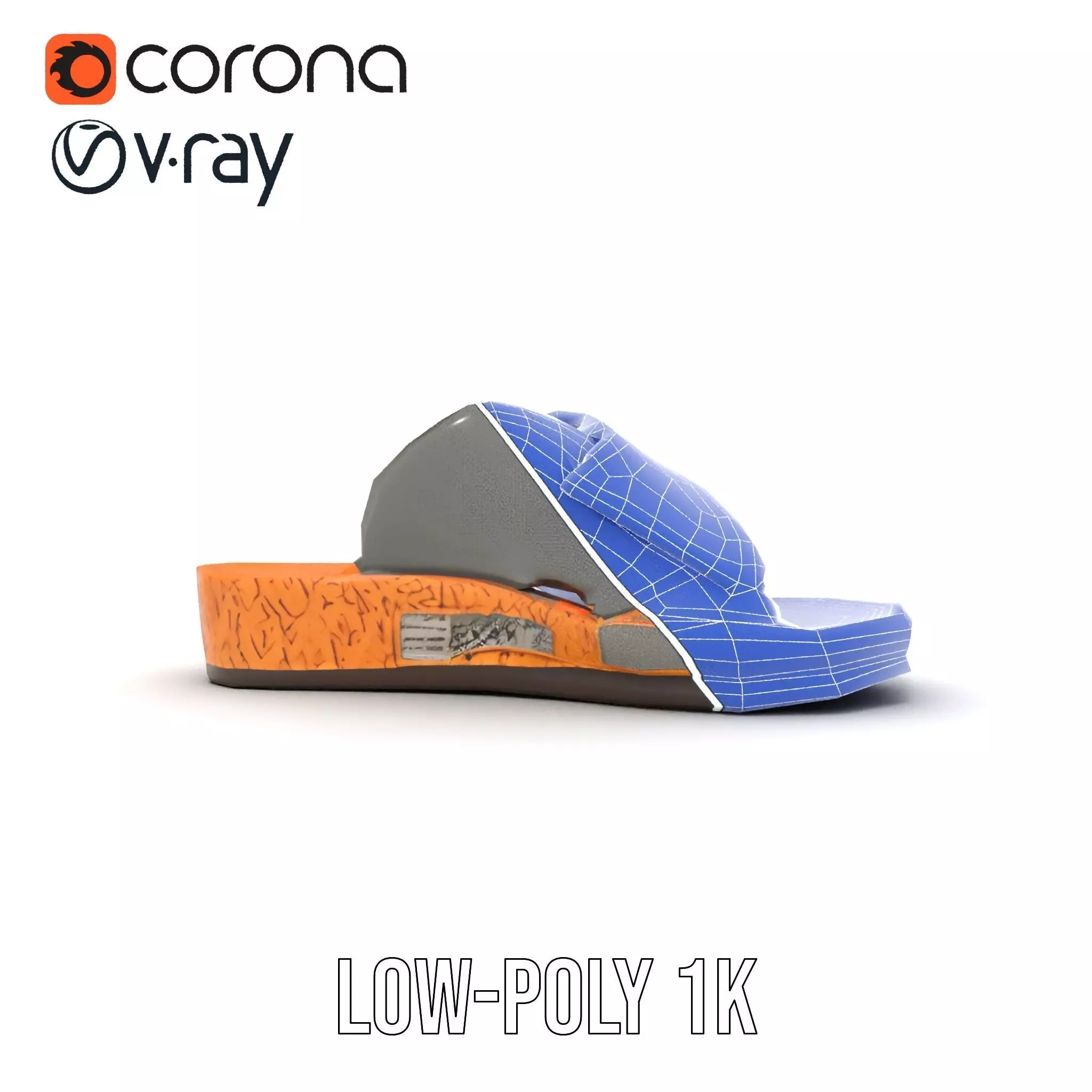 Gray Sandal model pack Low-poly 3D model_27