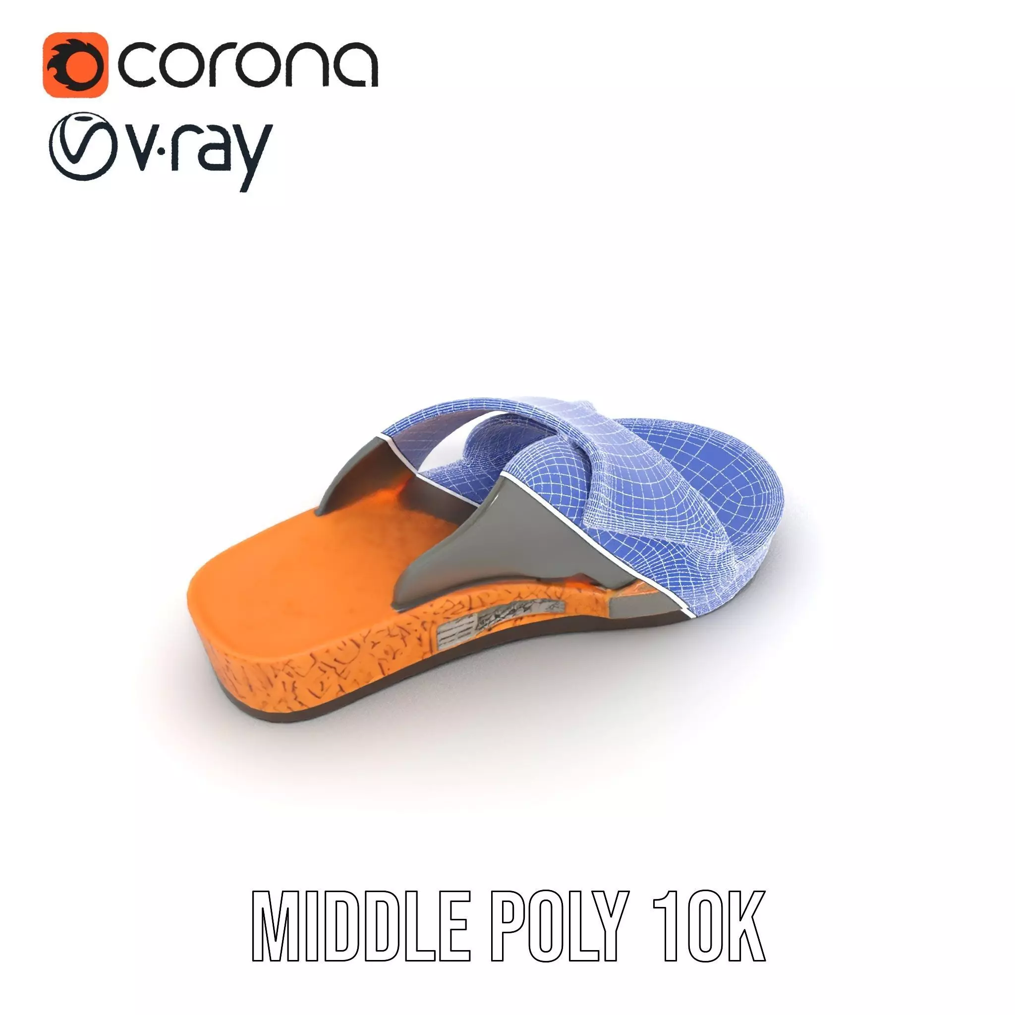 Gray Sandal model pack Low-poly 3D model_21