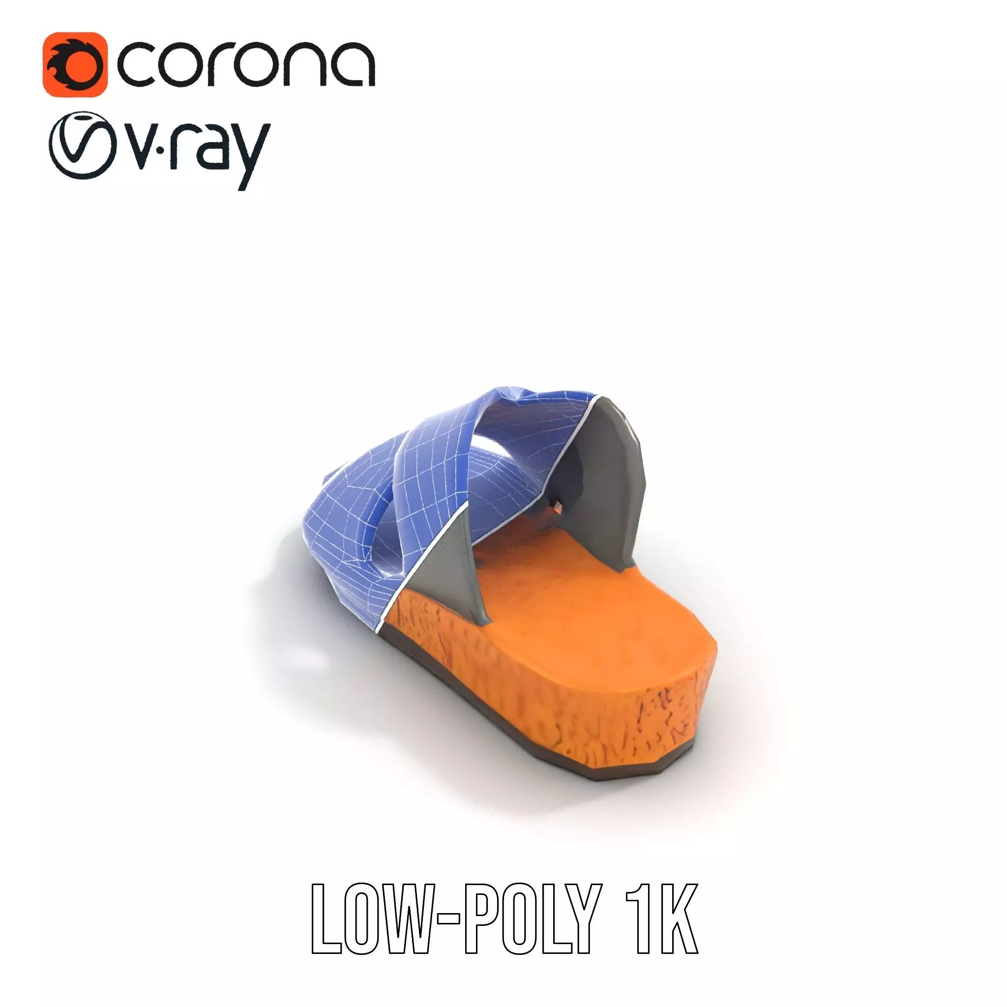 Gray Sandal model pack Low-poly 3D model_17