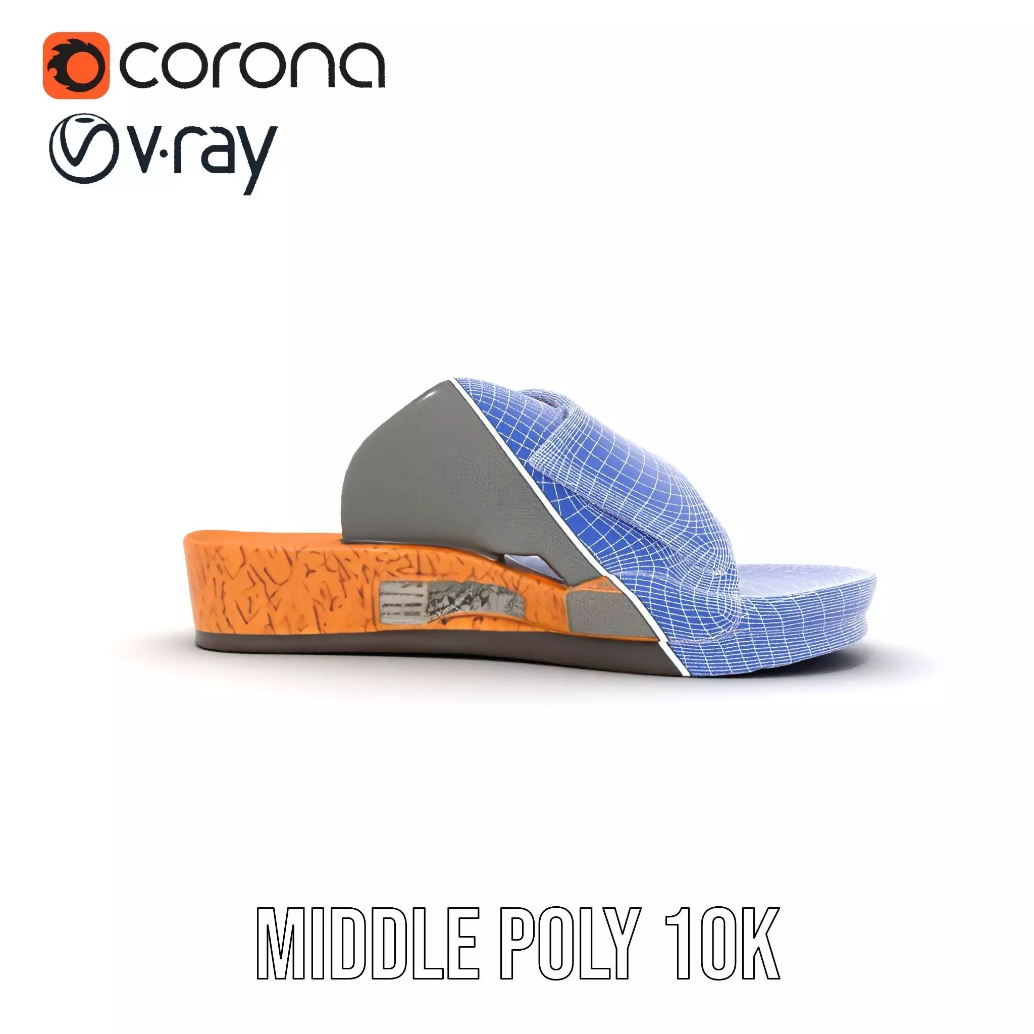 Gray Sandal model pack Low-poly 3D model_26