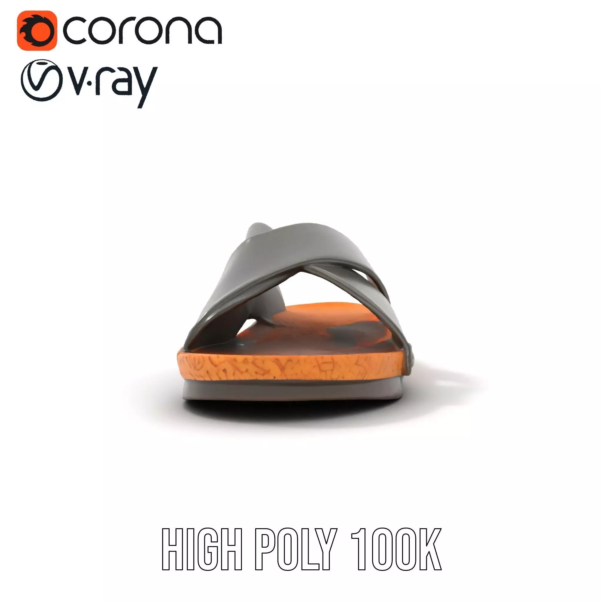 Gray Sandal model pack Low-poly 3D model_28