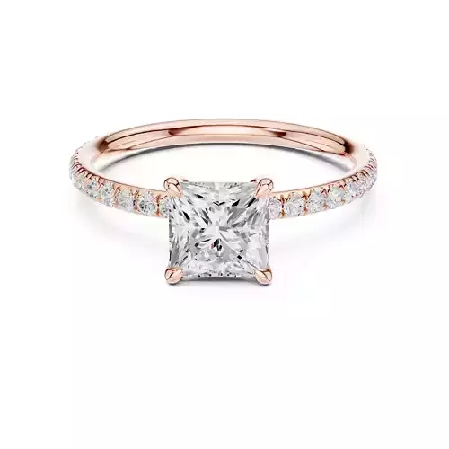 Princess Cut Diamond Engagement Wedding Ring 3DM STL Video