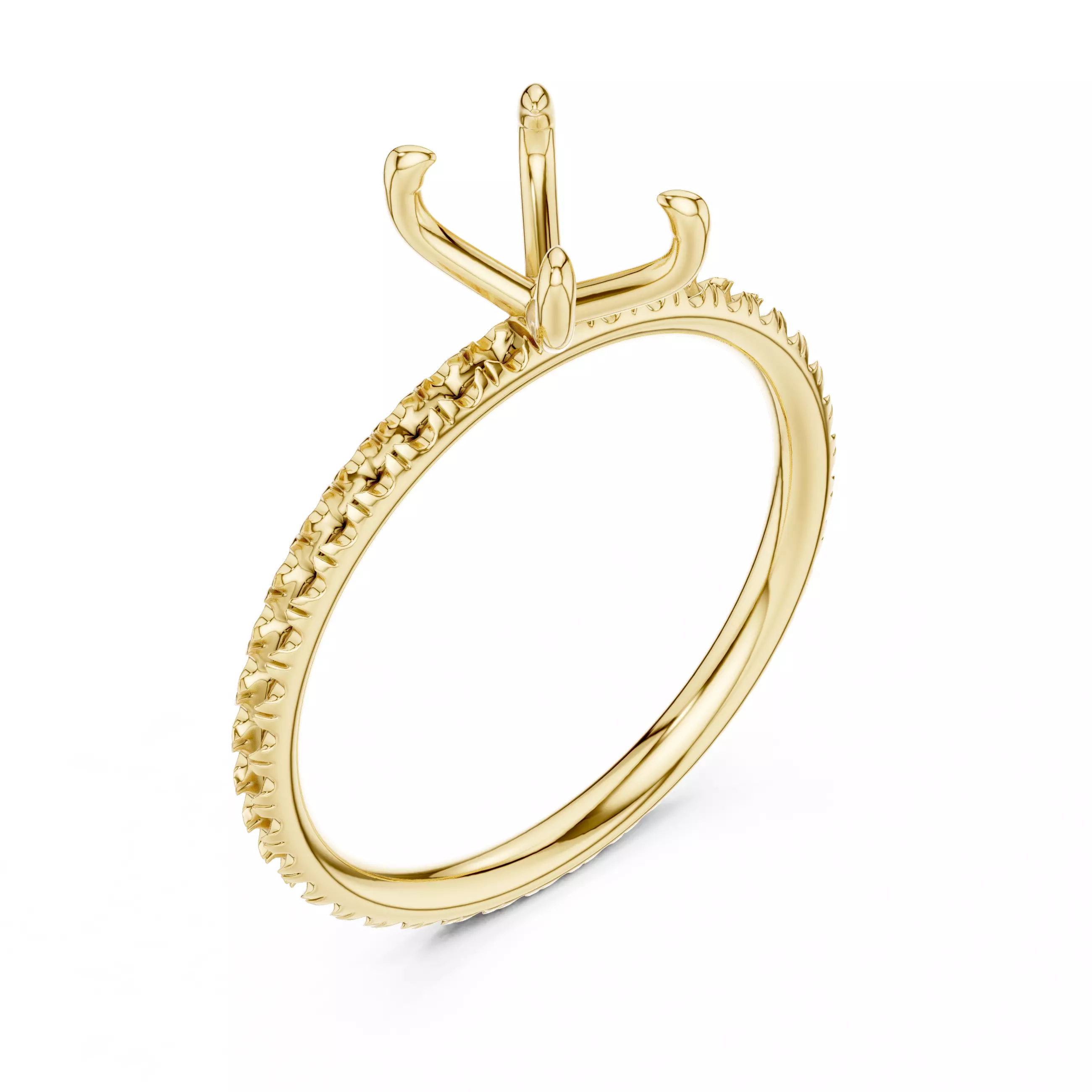 1CT Radiant Cut Dainty Diamond Engagement Ring 3DM STL Video 3D print model_7