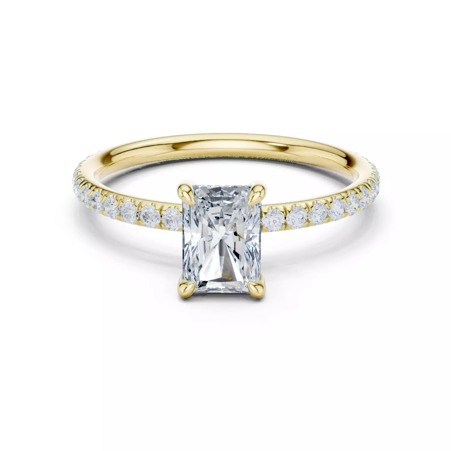 1CT Radiant Cut Dainty Diamond Engagement Ring 3DM STL Video 3D print model_13