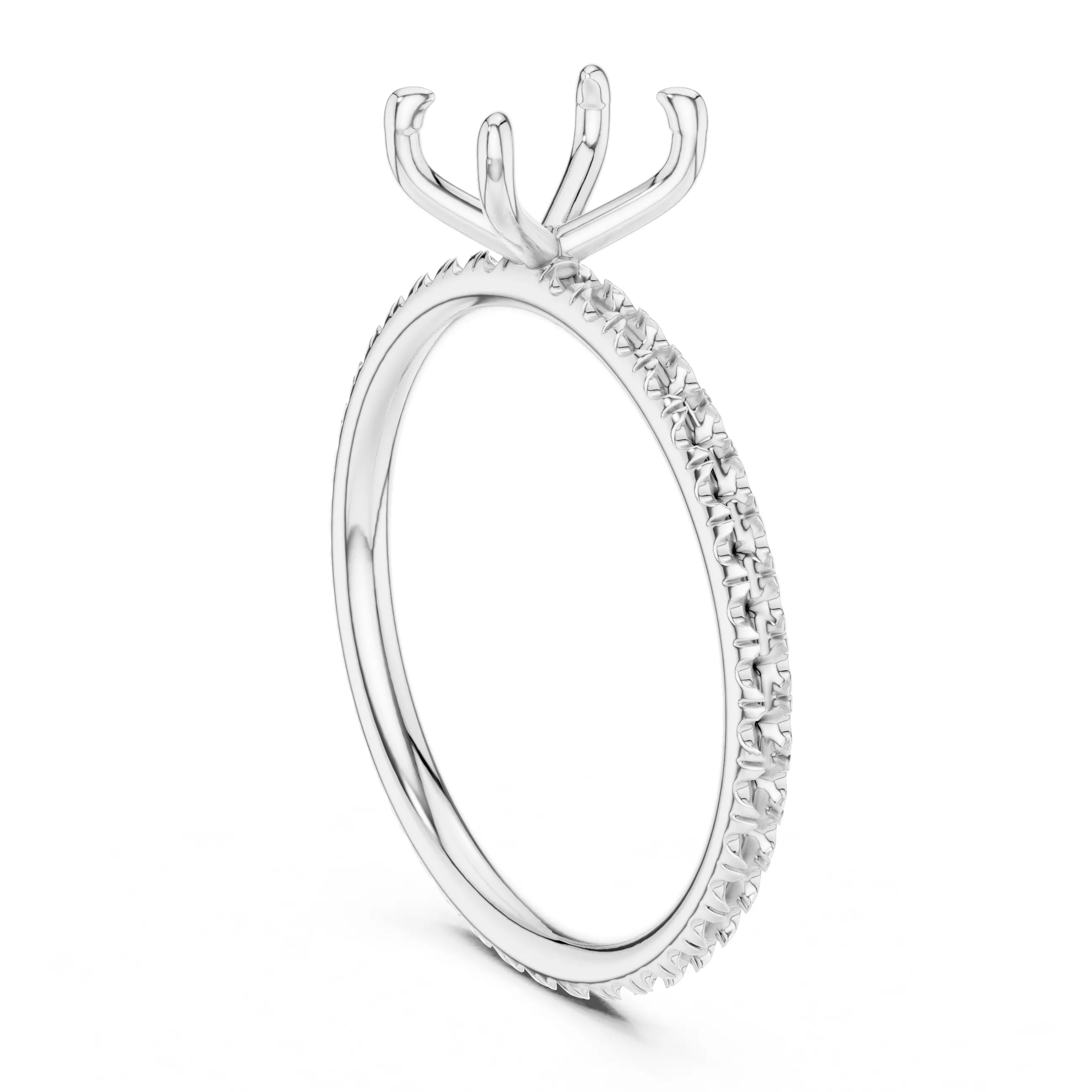 1CT Radiant Cut Dainty Diamond Engagement Ring 3DM STL Video 3D print model_9