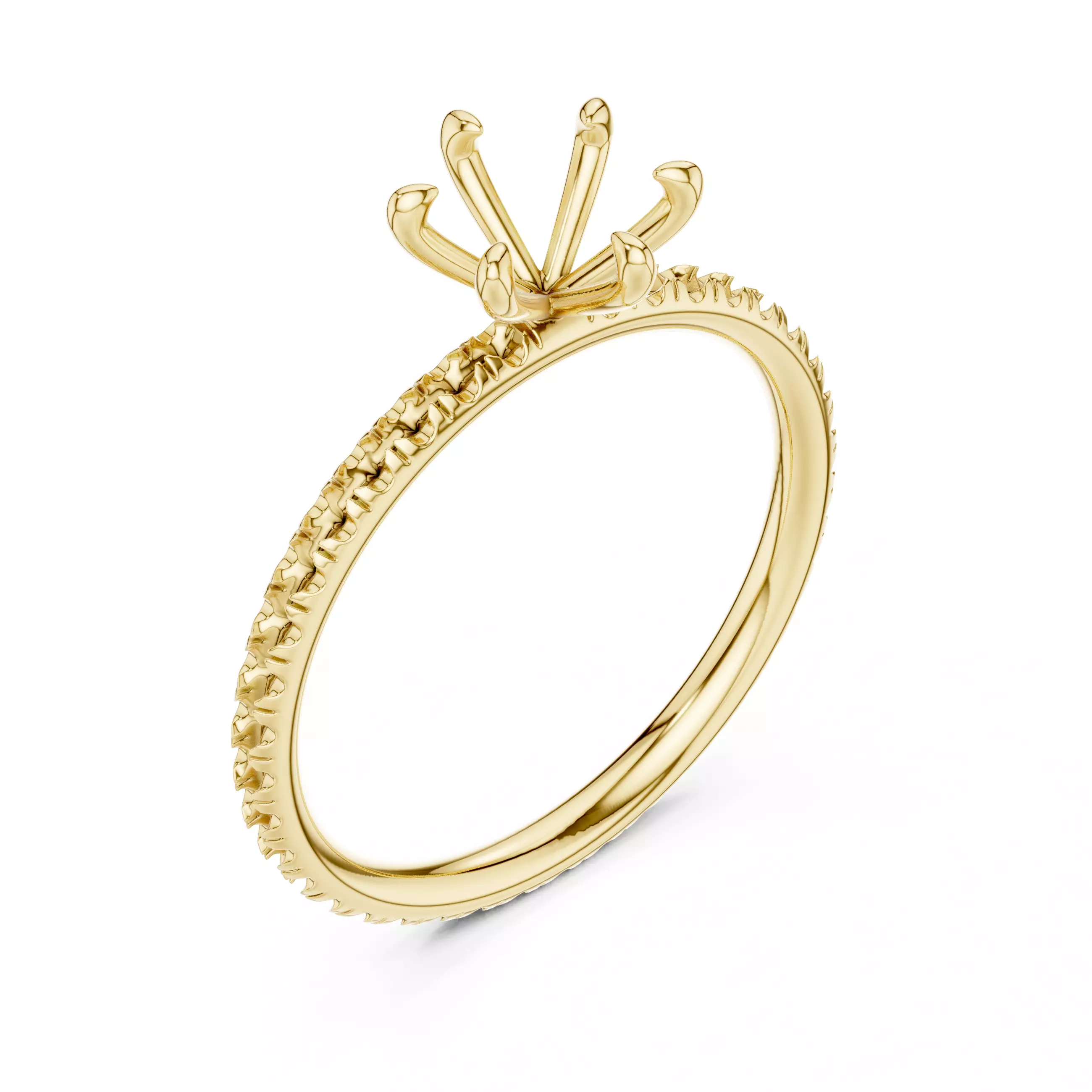 1CT Round Cut Diamond Engagement Wedding Ring 3DM STL Video 3D print model_7