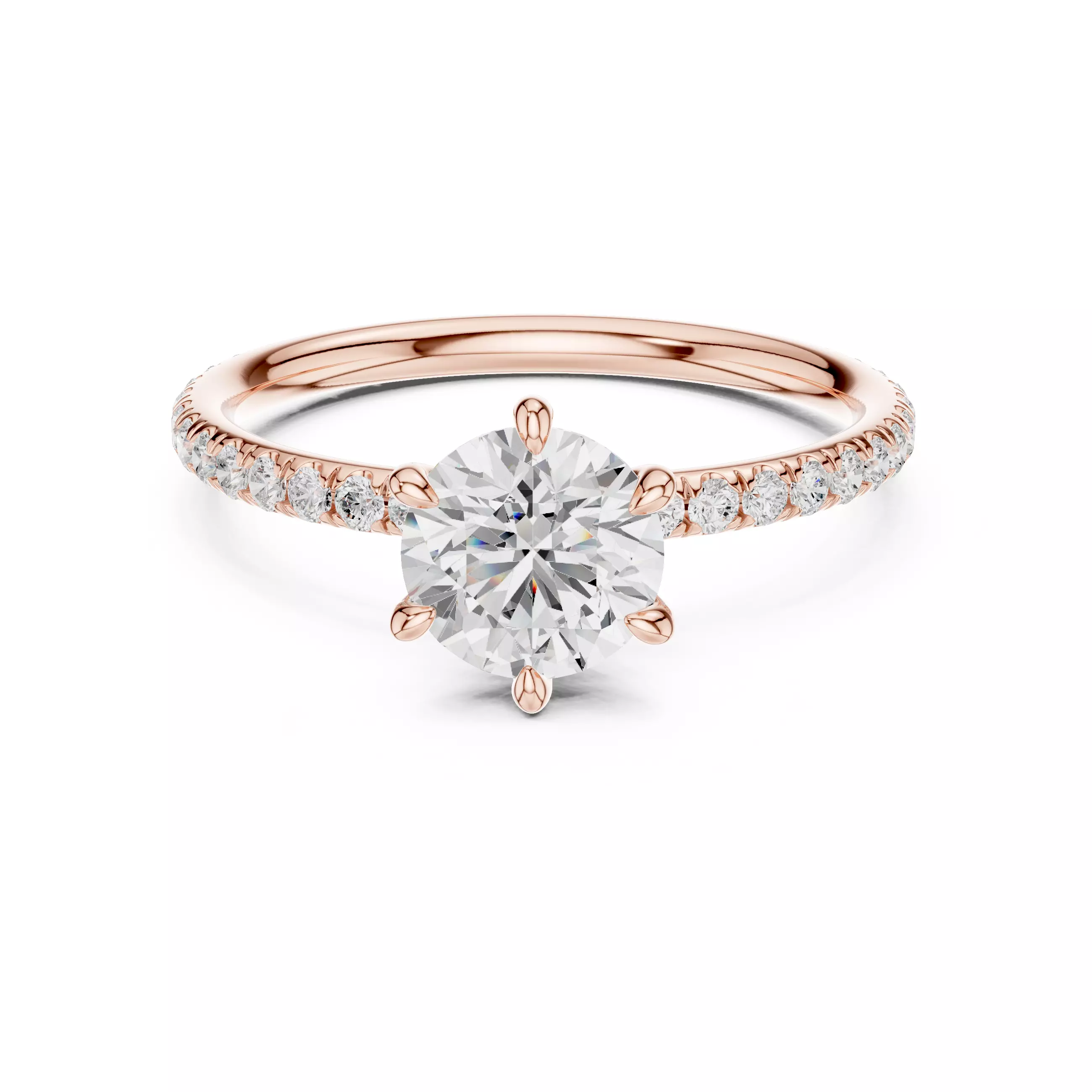 1CT Round Cut Diamond Engagement Wedding Ring 3DM STL Video 3D print model_0