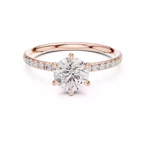 1CT Round Cut Diamond Engagement Wedding Ring 3DM STL Video 3D print model