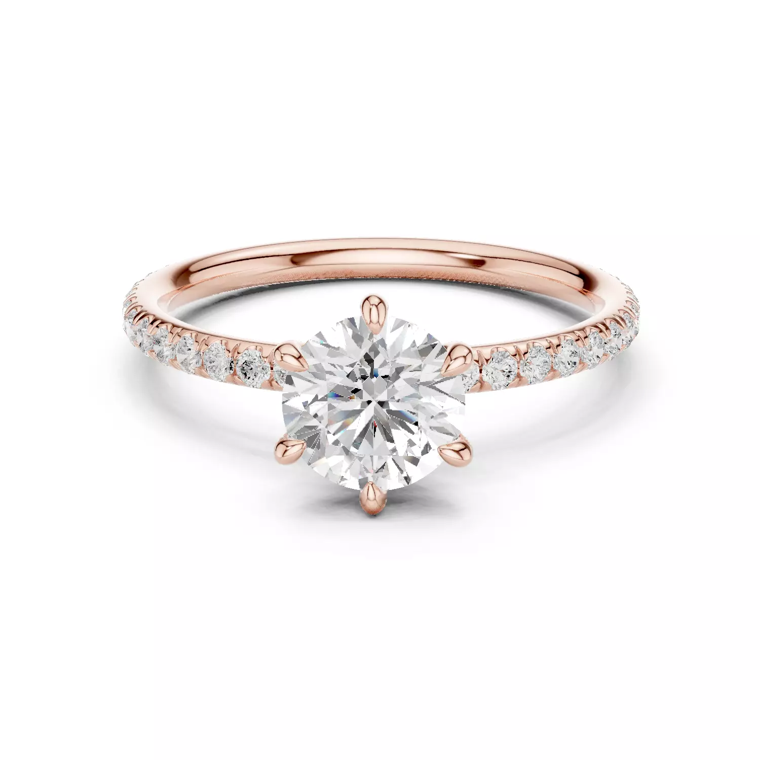 1CT Round Cut Diamond Engagement Wedding Ring 3DM STL Video 3D print model_12