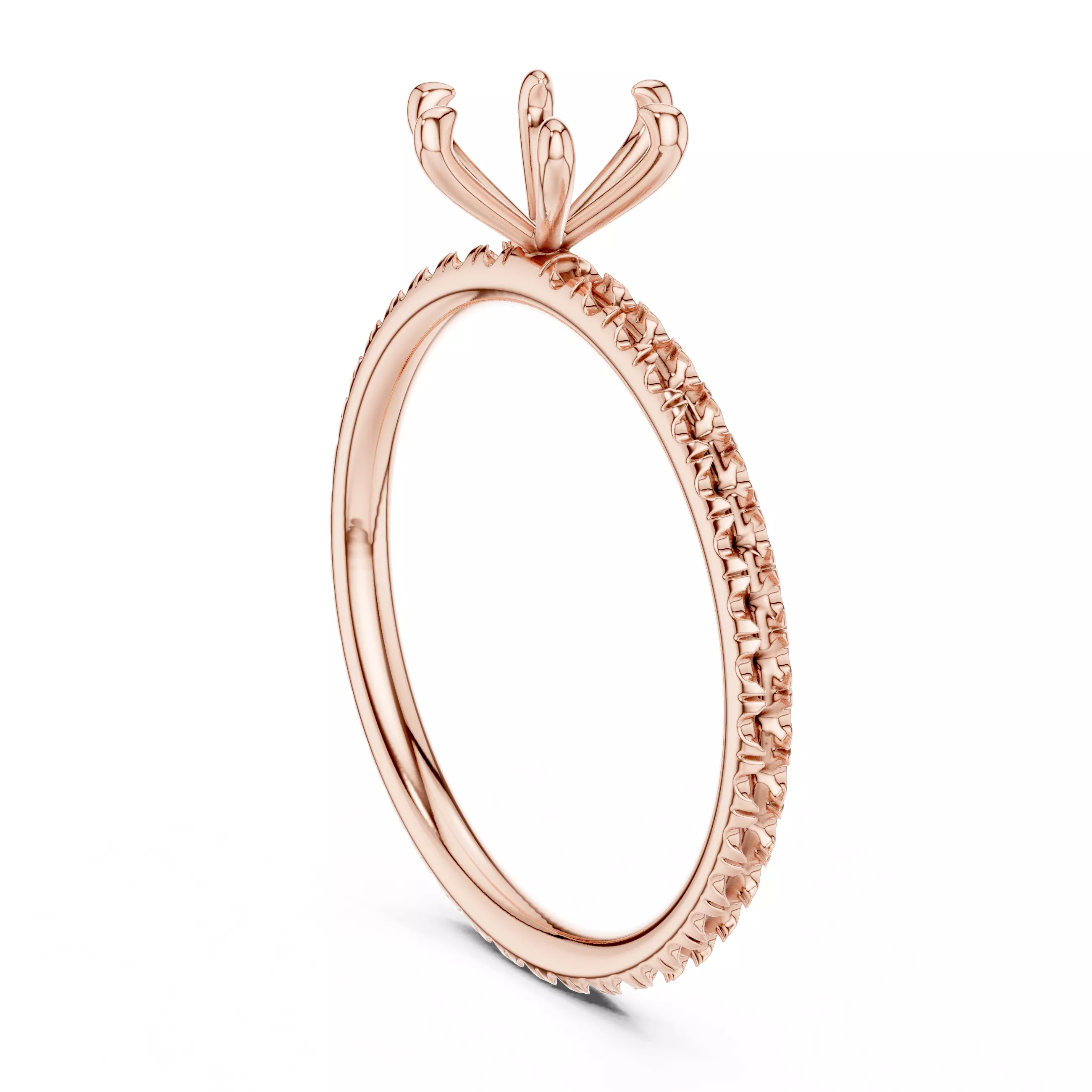 1CT Round Cut Diamond Engagement Wedding Ring 3DM STL Video 3D print model_3