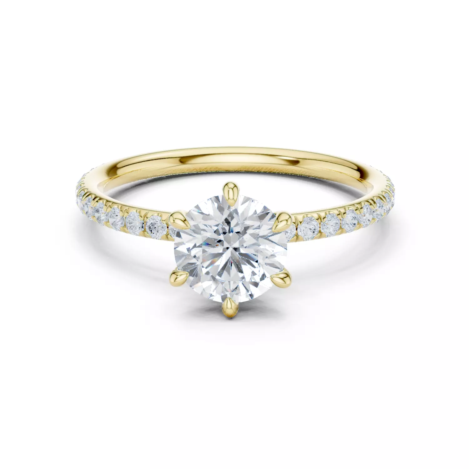 1CT Round Cut Diamond Engagement Wedding Ring 3DM STL Video 3D print model_13