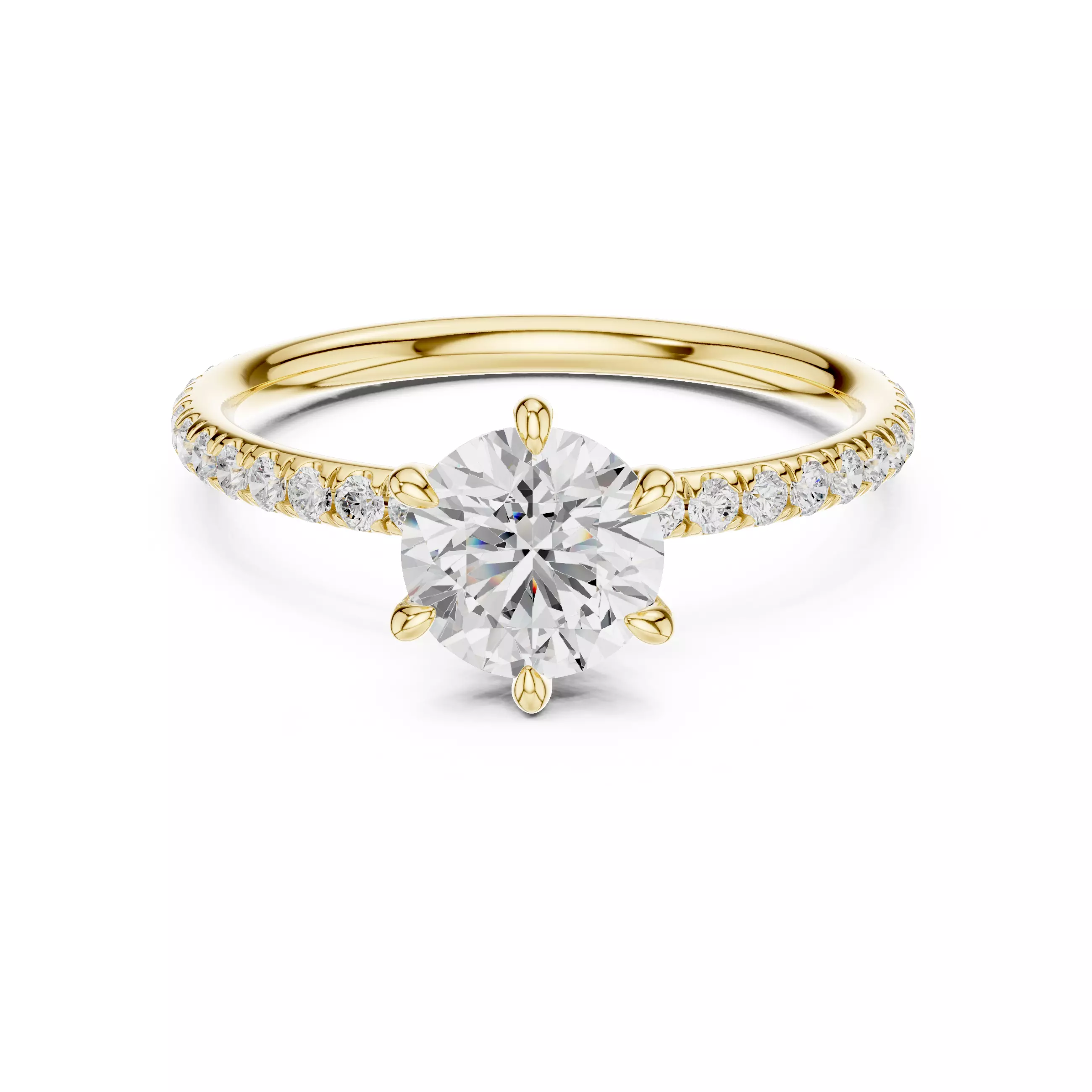 1CT Round Cut Diamond Engagement Wedding Ring 3DM STL Video 3D print model_1